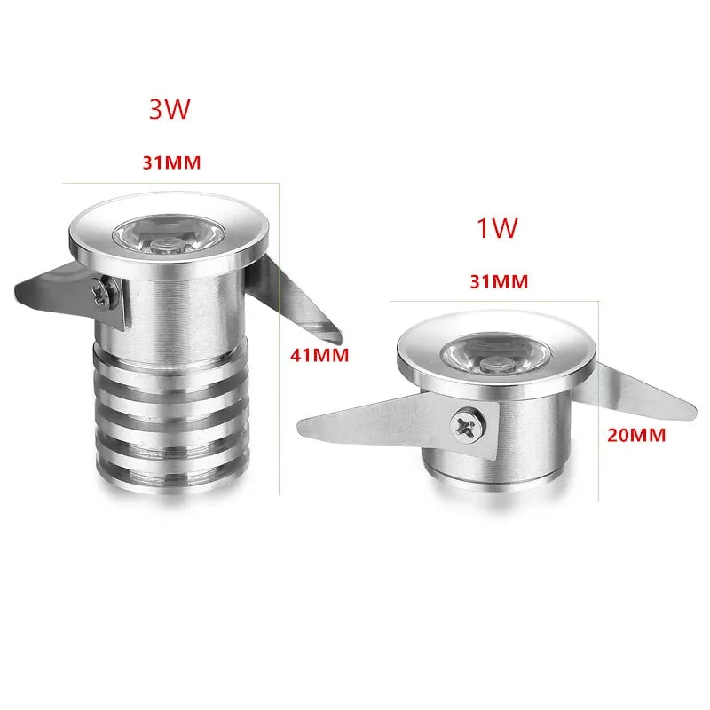 10X Super small pollex LED Downlight Recessed in LED Spot light 1W 3W 220V For indoor Store counter Home kitchen Lighting light