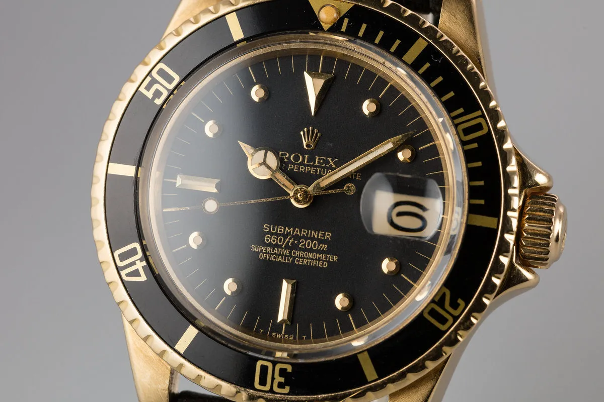 1978 Rolex 18K YG Submariner 1680 with Matte Black Nipple Dial