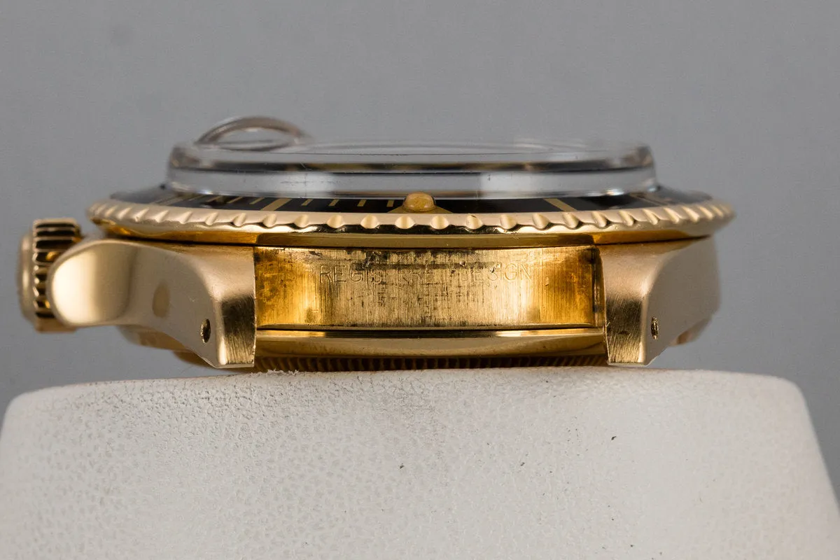 1978 Rolex 18K YG Submariner 1680 with Matte Black Nipple Dial