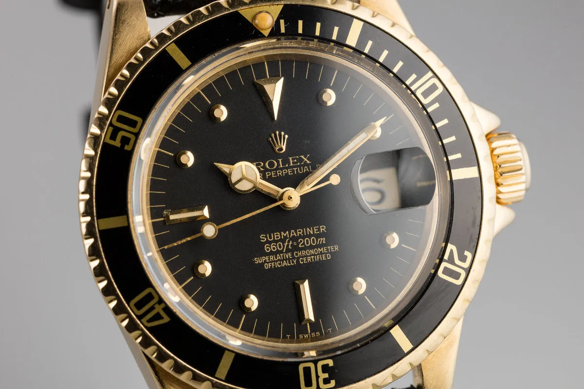1978 Rolex 18K YG Submariner 1680 with Matte Black Nipple Dial