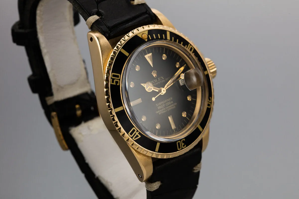 1978 Rolex 18K YG Submariner 1680 with Matte Black Nipple Dial