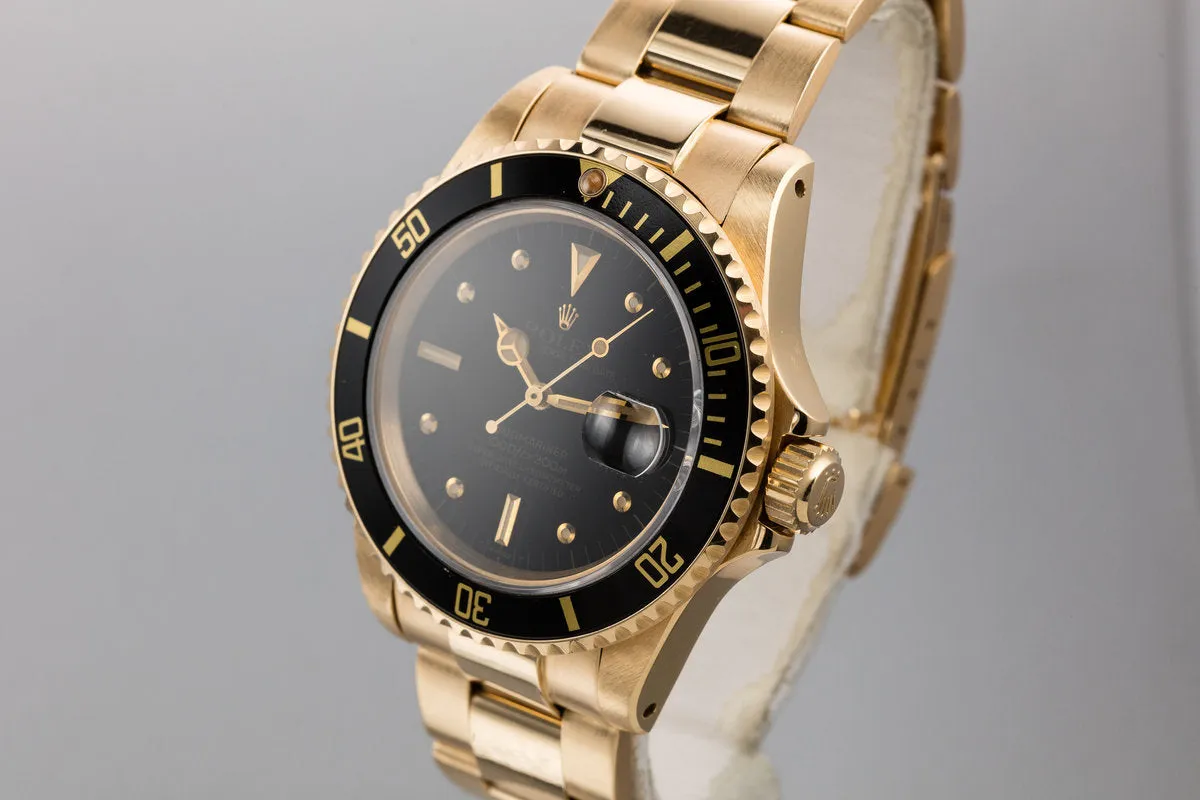 1981 Rolex 18K YG Submariner 16808 Matte Black Nipple Dial