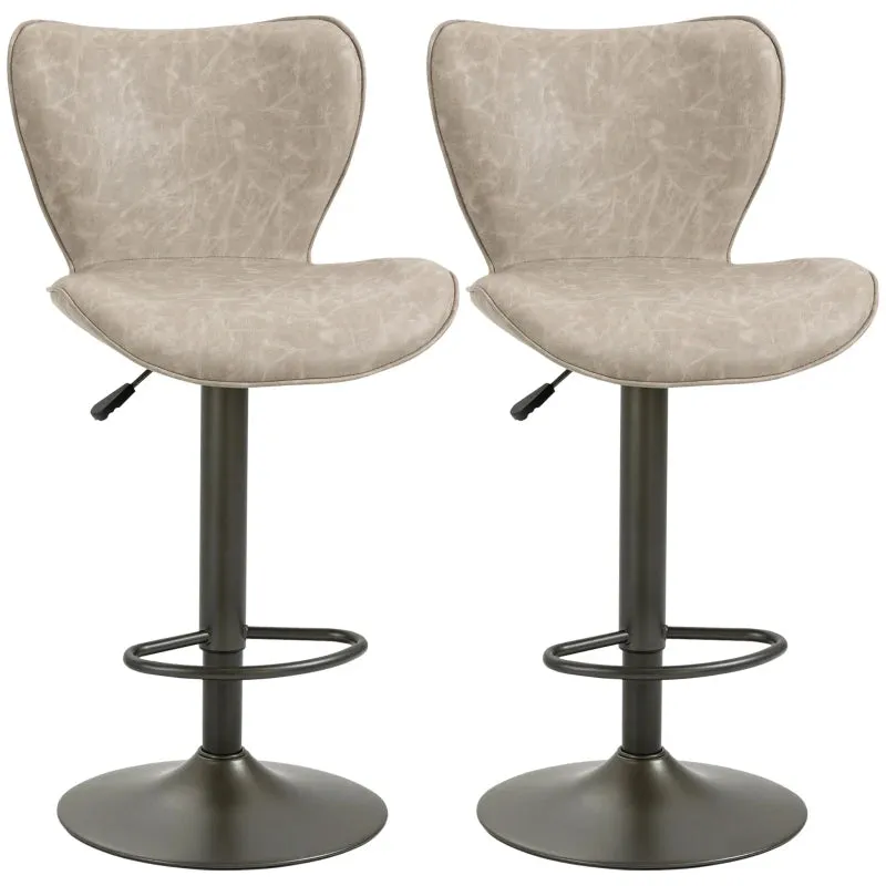 2 Swivel Bar Stools - ‎Light Gray