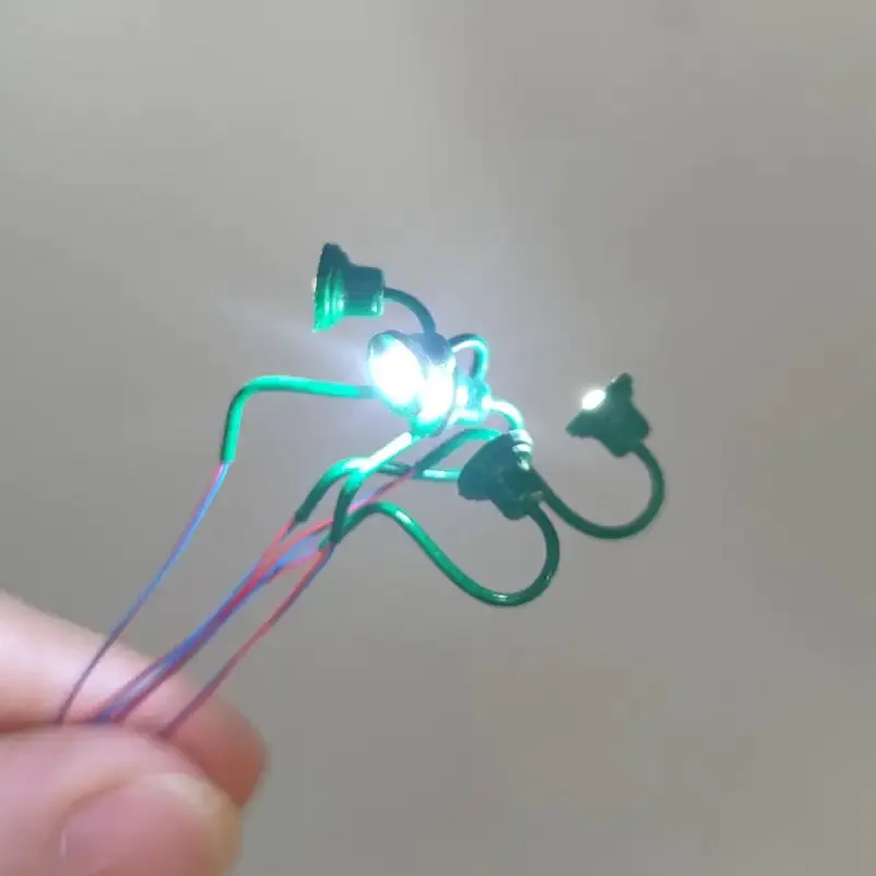 5Pcs HO 1/87 Scale Wall Mount Gooseneck Lamp