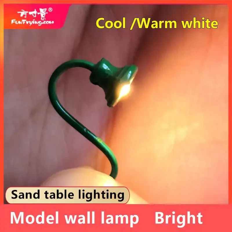 5Pcs HO 1/87 Scale Wall Mount Gooseneck Lamp