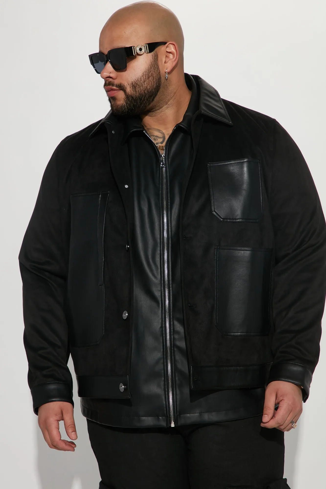 All Or Nothing Faux Suede Jacket - Black