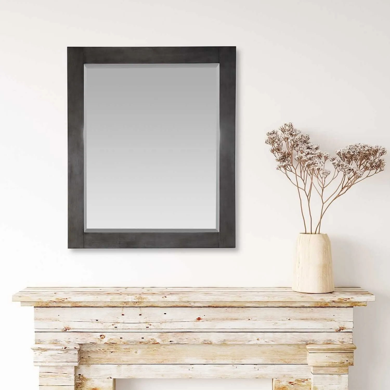 Altair Maribella 28 x 36  Wood Framed Bathroom Wall Mirror
