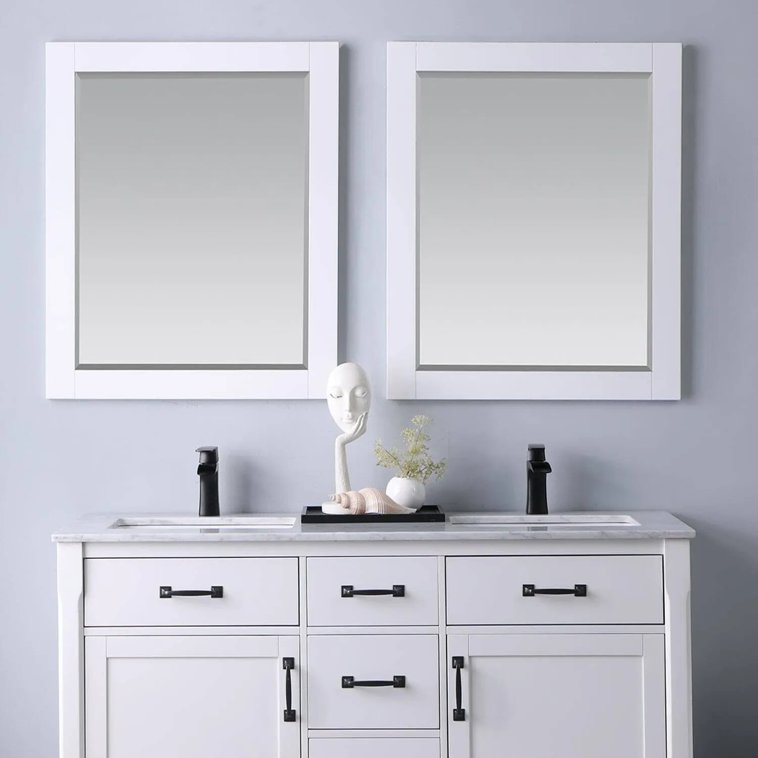 Altair Maribella 28 x 36  Wood Framed Bathroom Wall Mirror