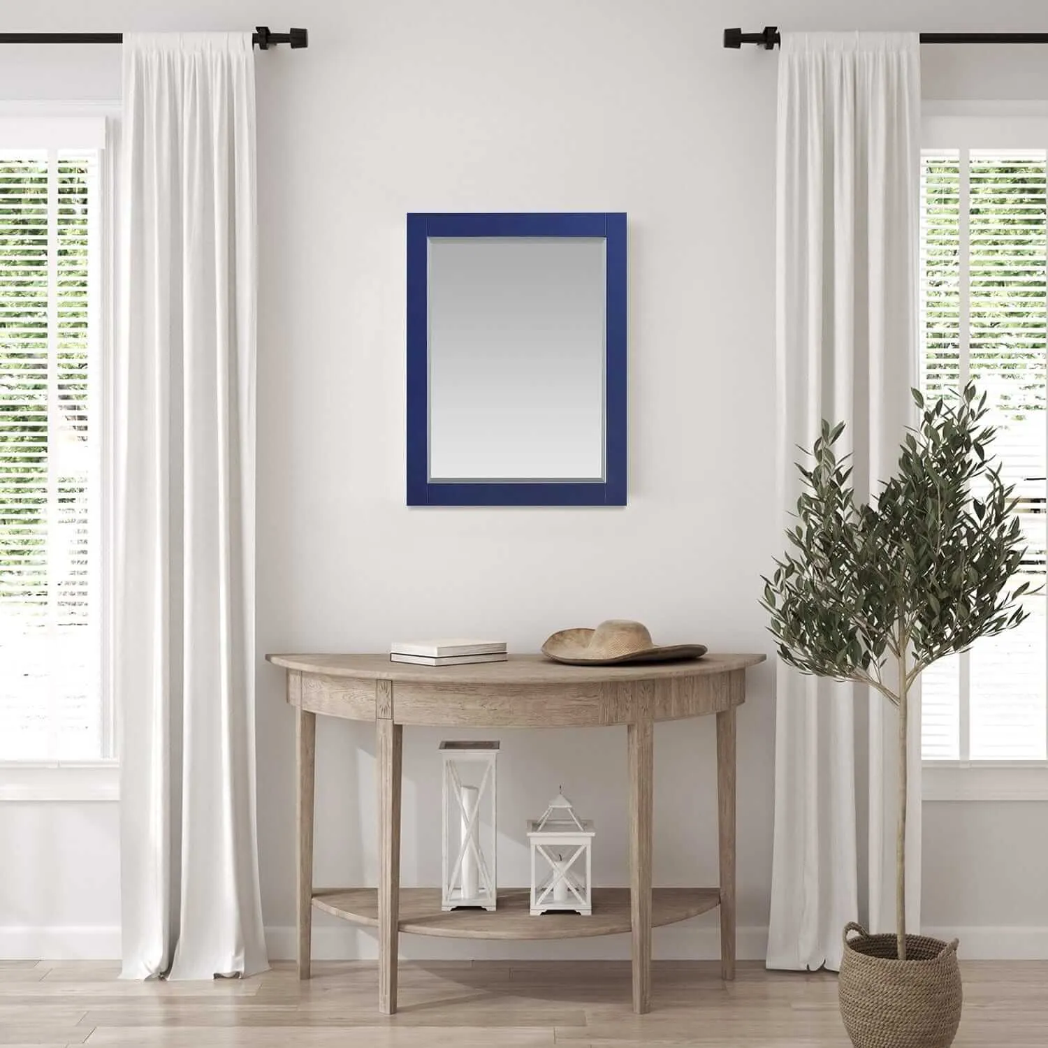 Altair Maribella 28 x 36  Wood Framed Bathroom Wall Mirror