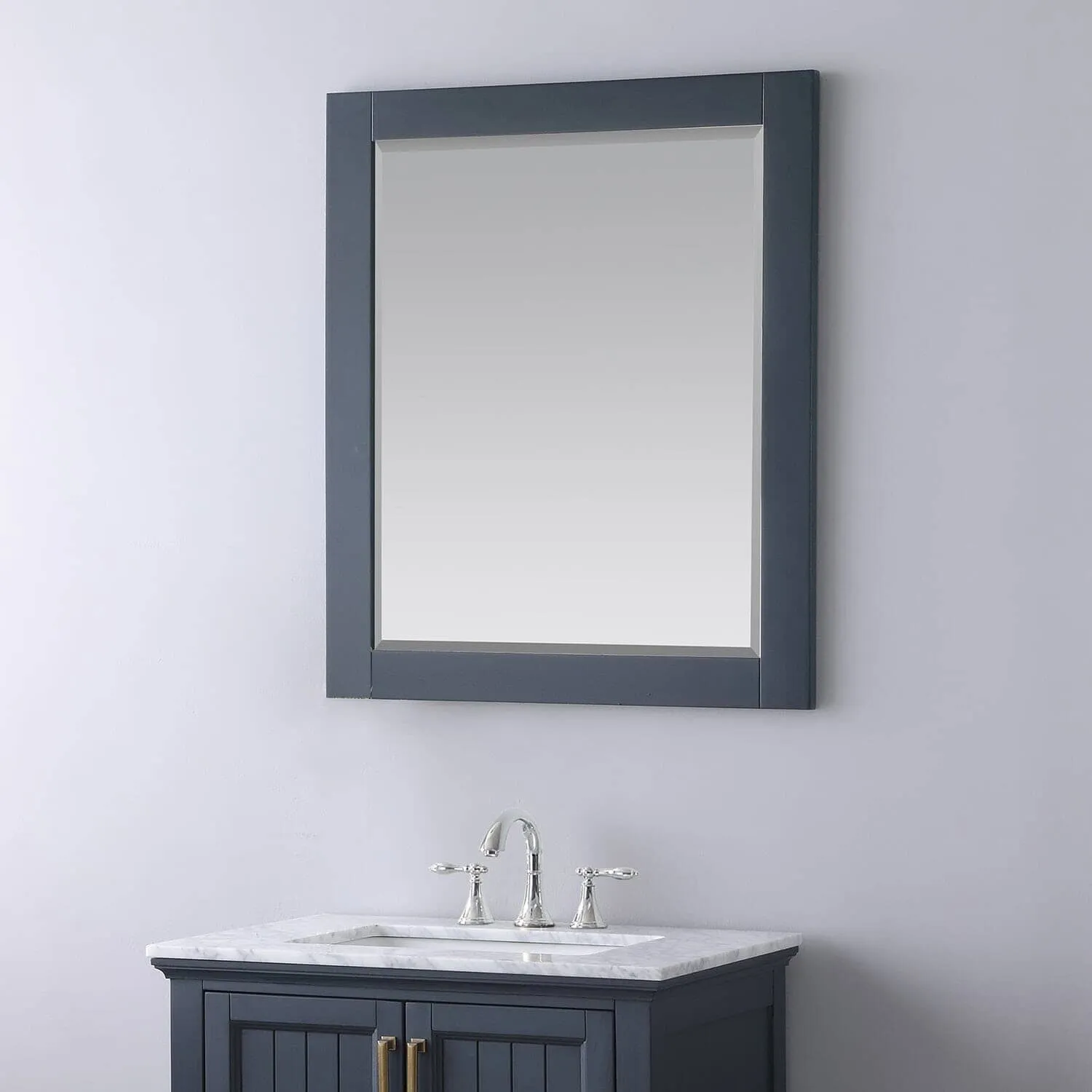 Altair Maribella 28 x 36  Wood Framed Bathroom Wall Mirror