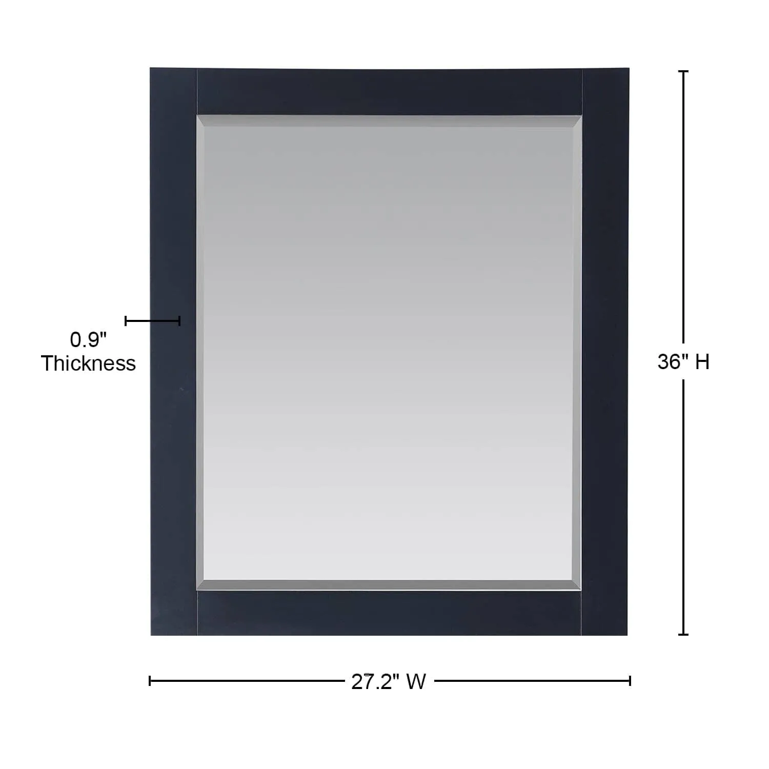 Altair Maribella 28 x 36  Wood Framed Bathroom Wall Mirror