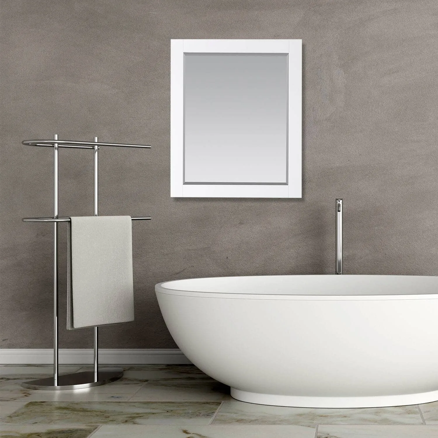 Altair Maribella 28 x 36  Wood Framed Bathroom Wall Mirror
