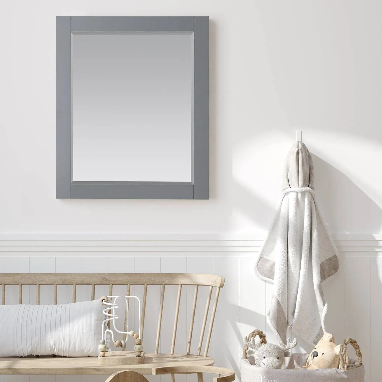 Altair Maribella 28 x 36  Wood Framed Bathroom Wall Mirror