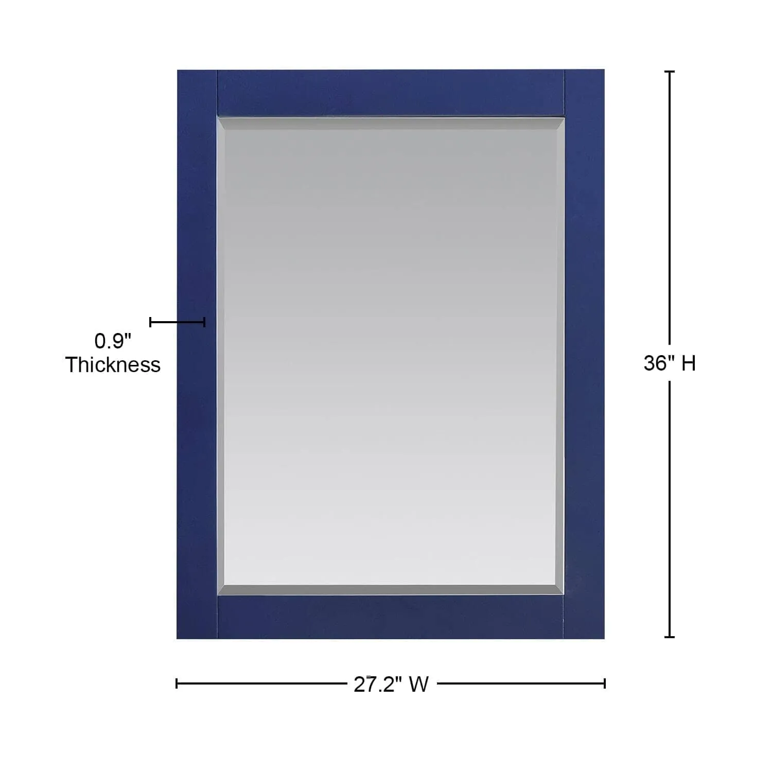 Altair Maribella 28 x 36  Wood Framed Bathroom Wall Mirror