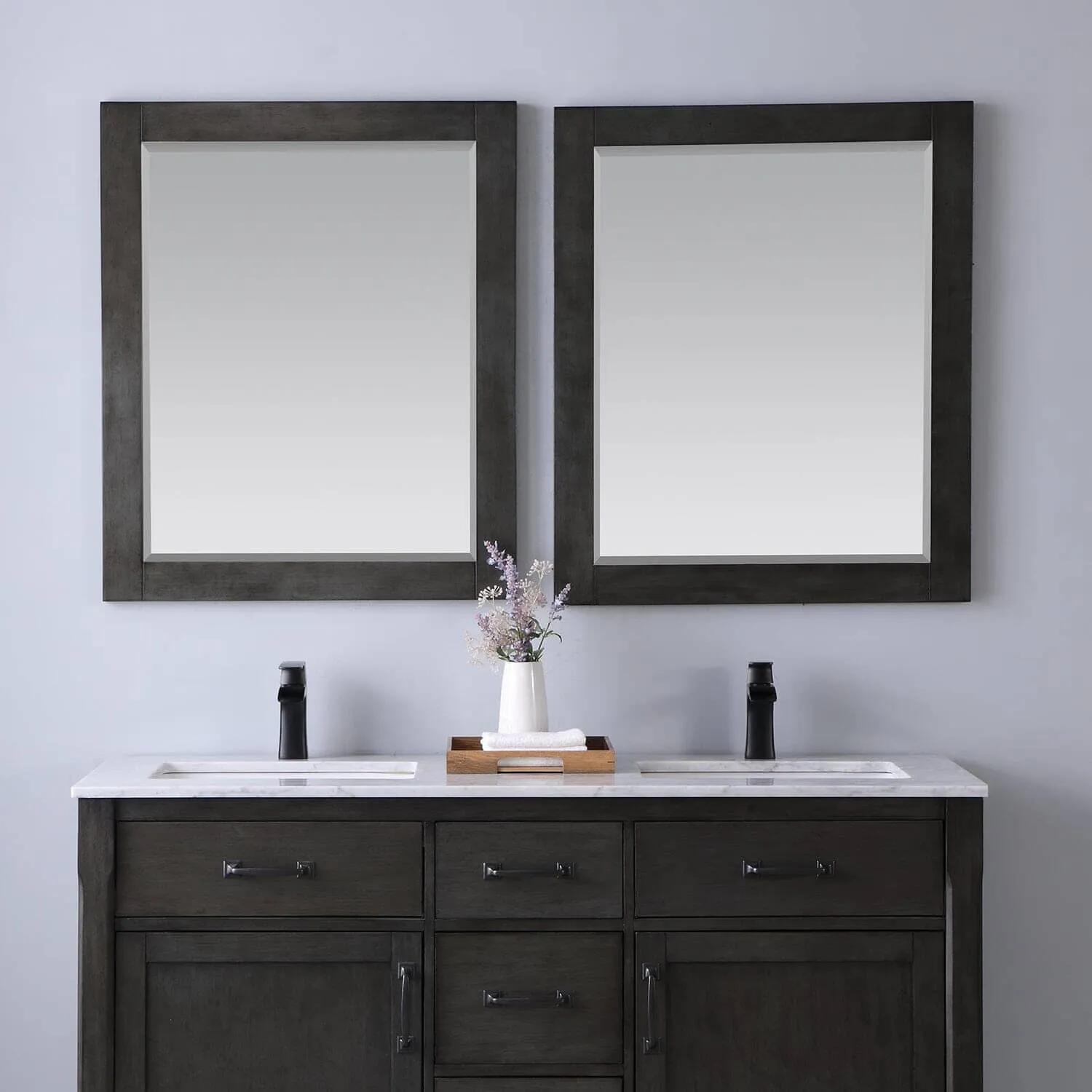 Altair Maribella 28 x 36  Wood Framed Bathroom Wall Mirror