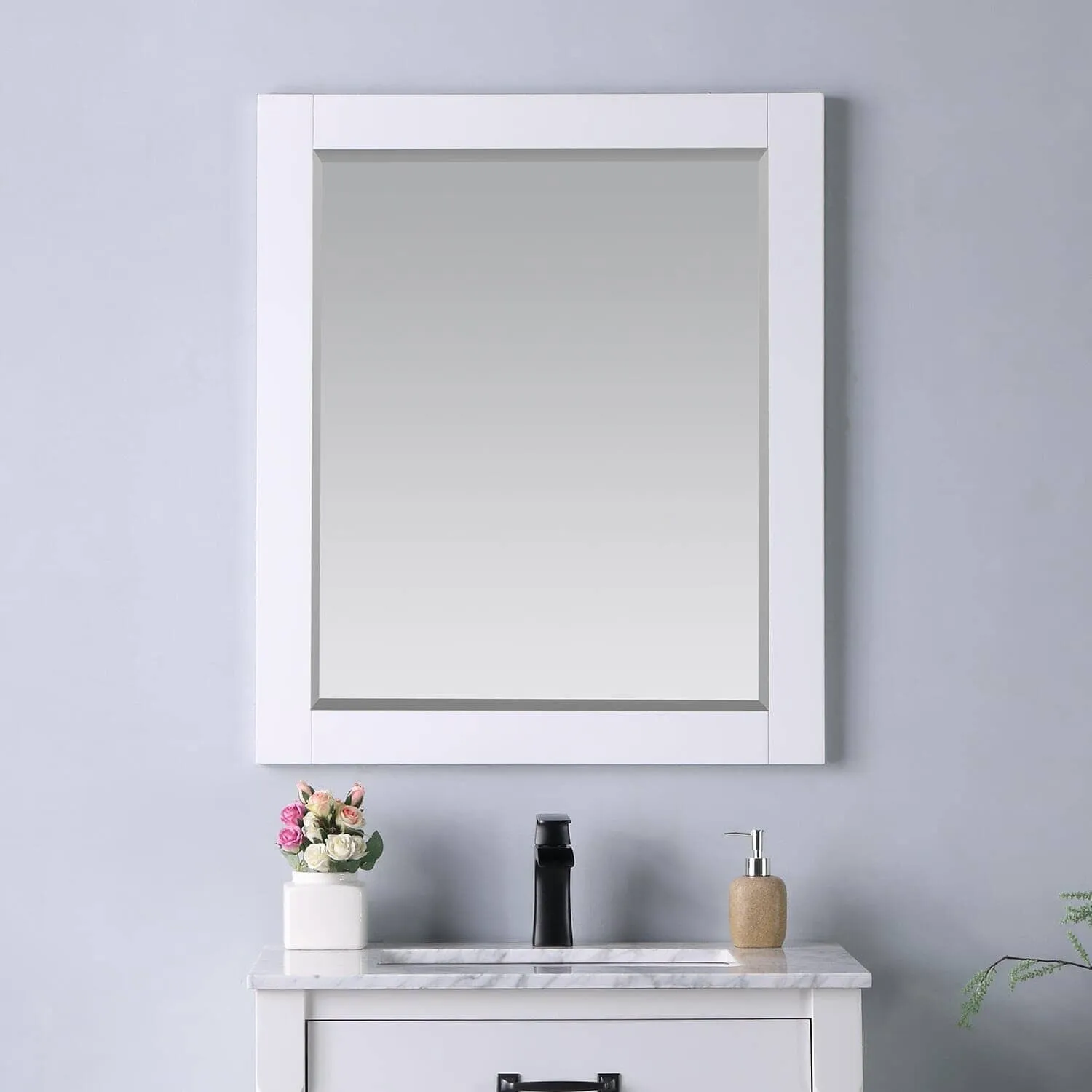 Altair Maribella 28 x 36  Wood Framed Bathroom Wall Mirror