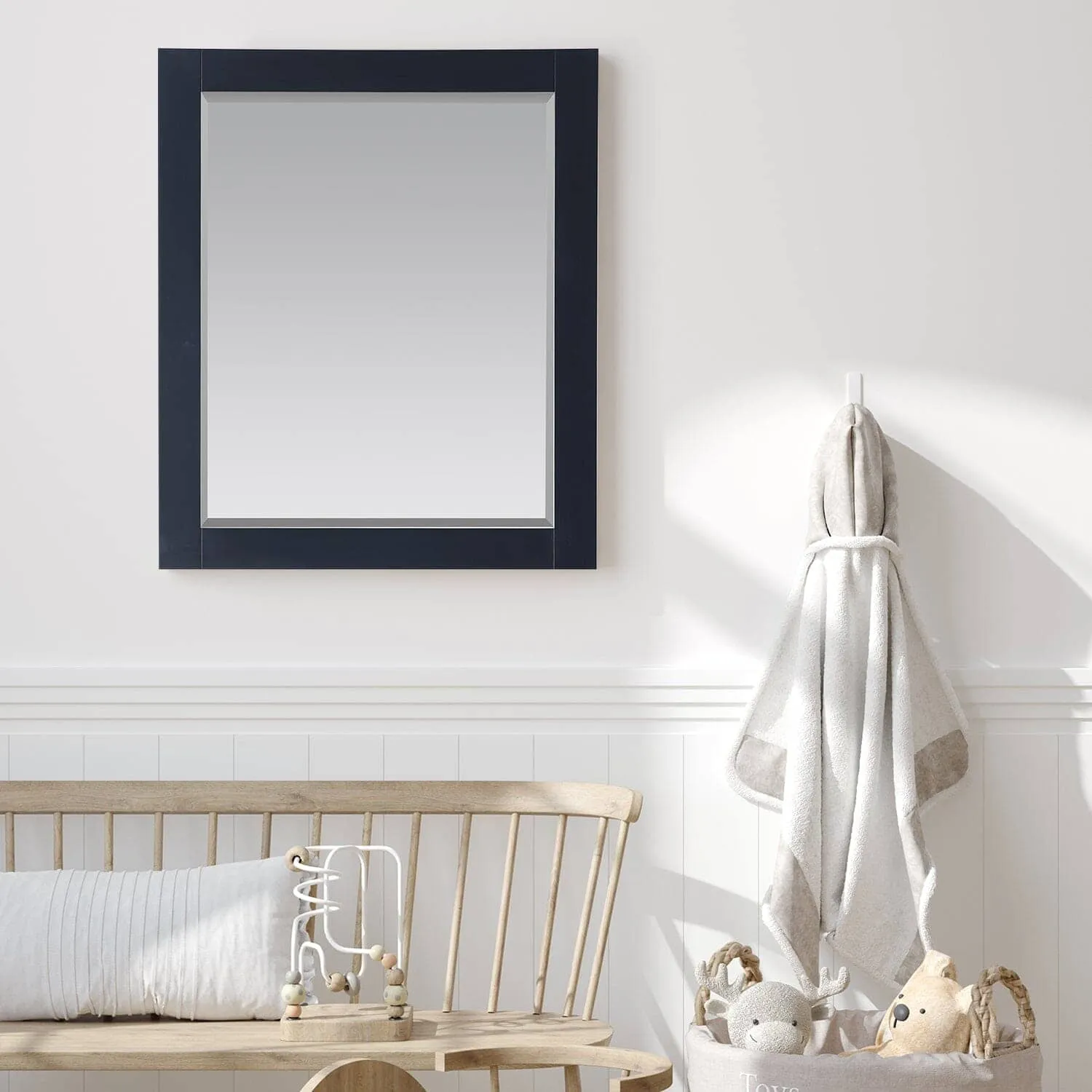 Altair Maribella 28 x 36  Wood Framed Bathroom Wall Mirror
