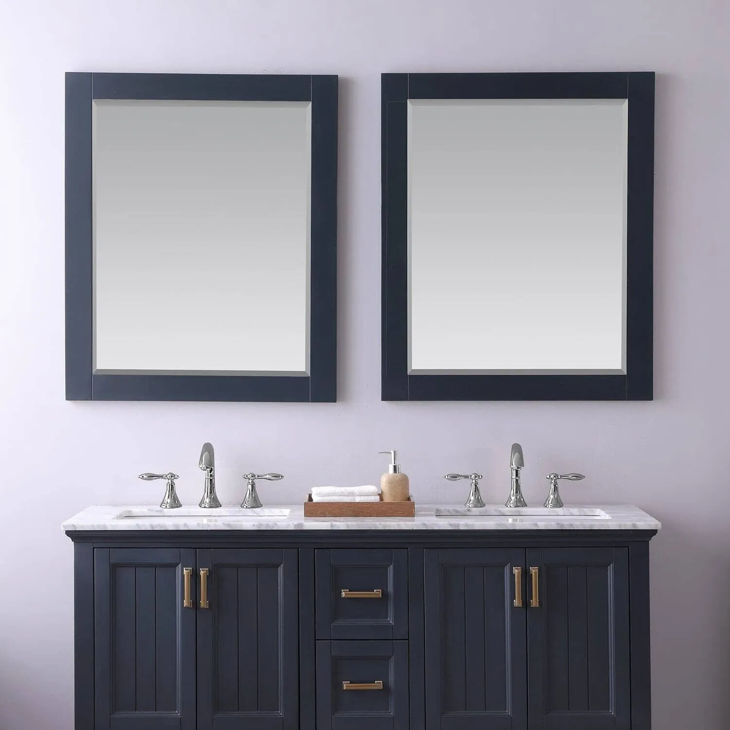 Altair Maribella 28 x 36  Wood Framed Bathroom Wall Mirror