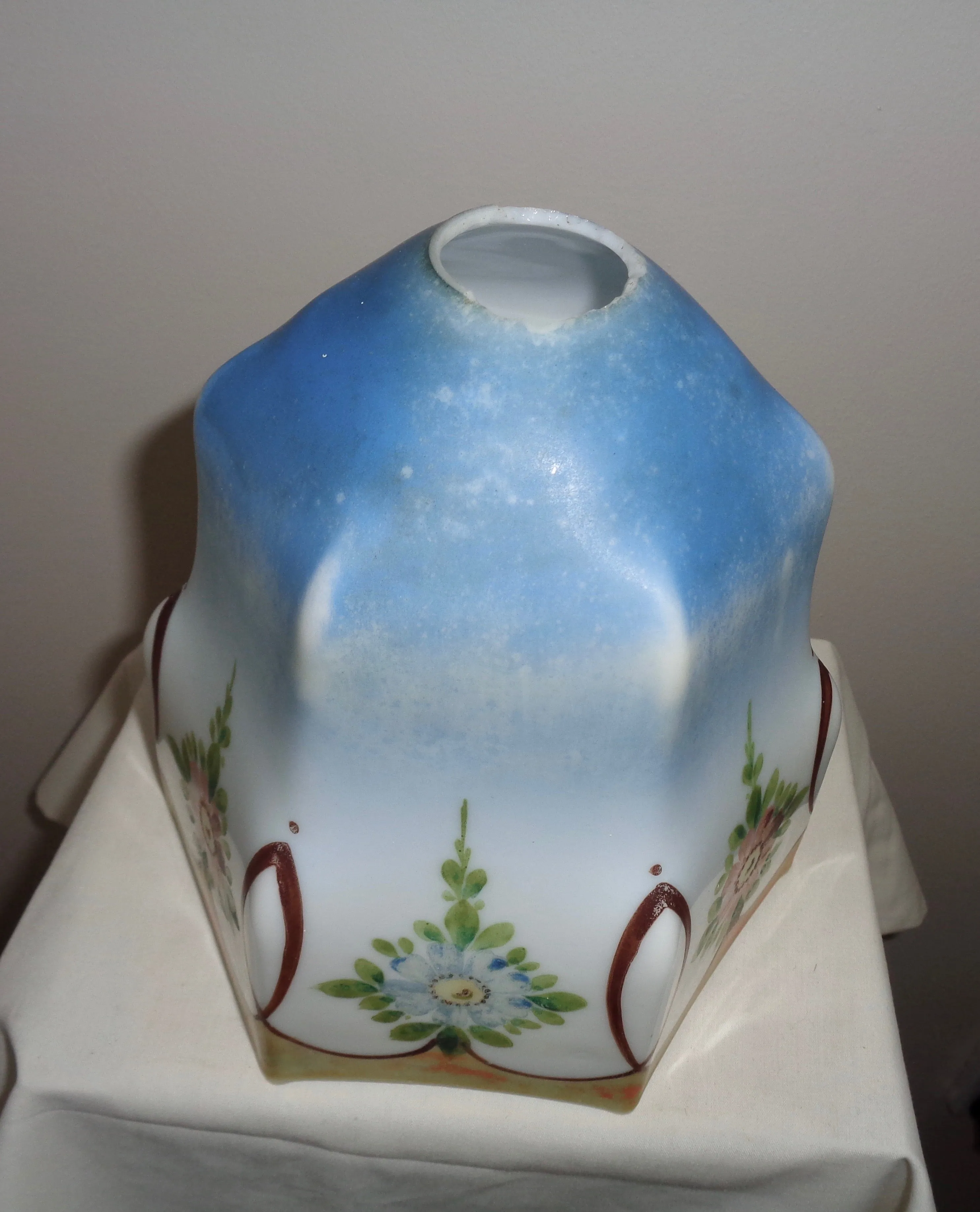 Art Deco Hand Painted Glass Pendant Light/Lamp Shade