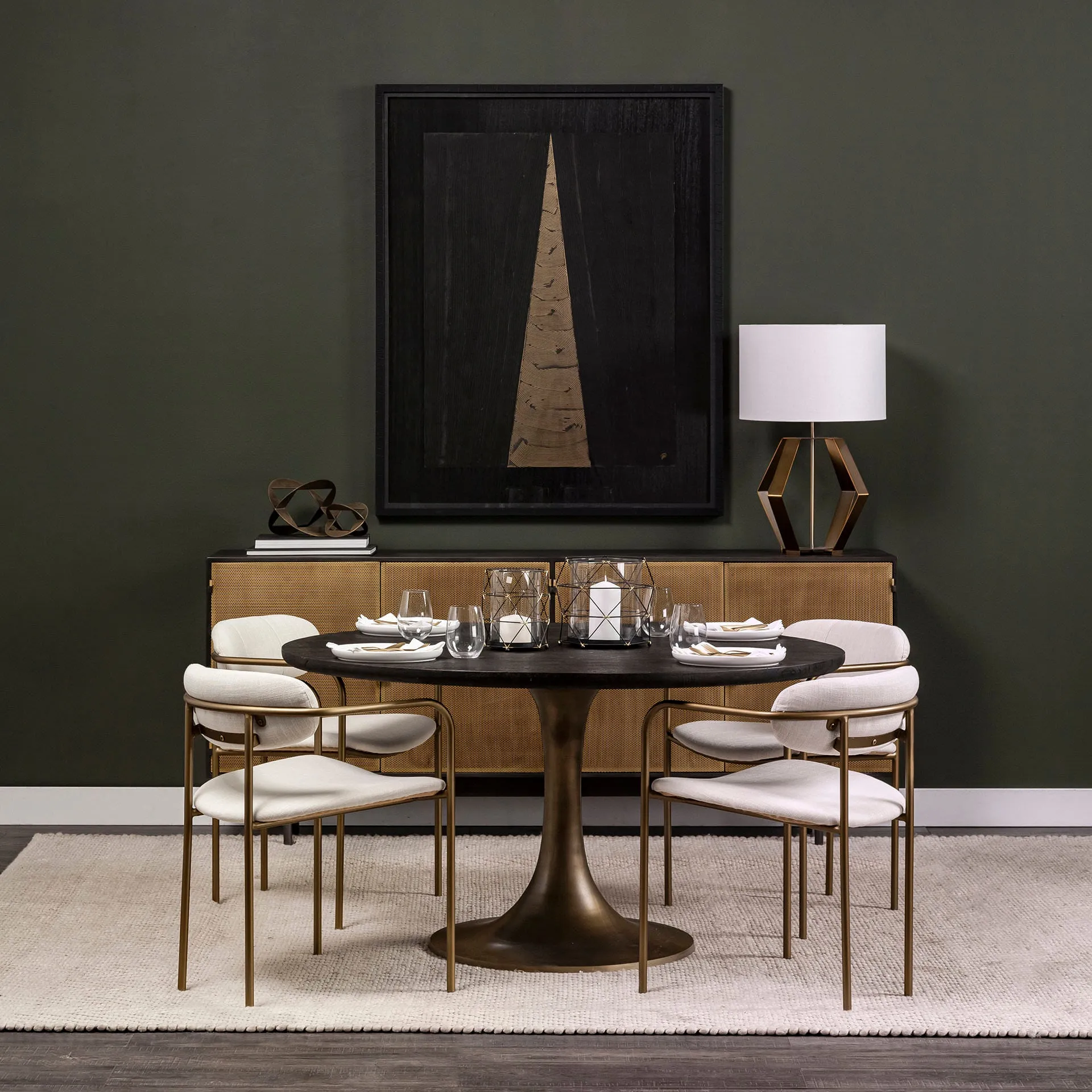 Baxter Brass and Matte Black Metal Sideboard