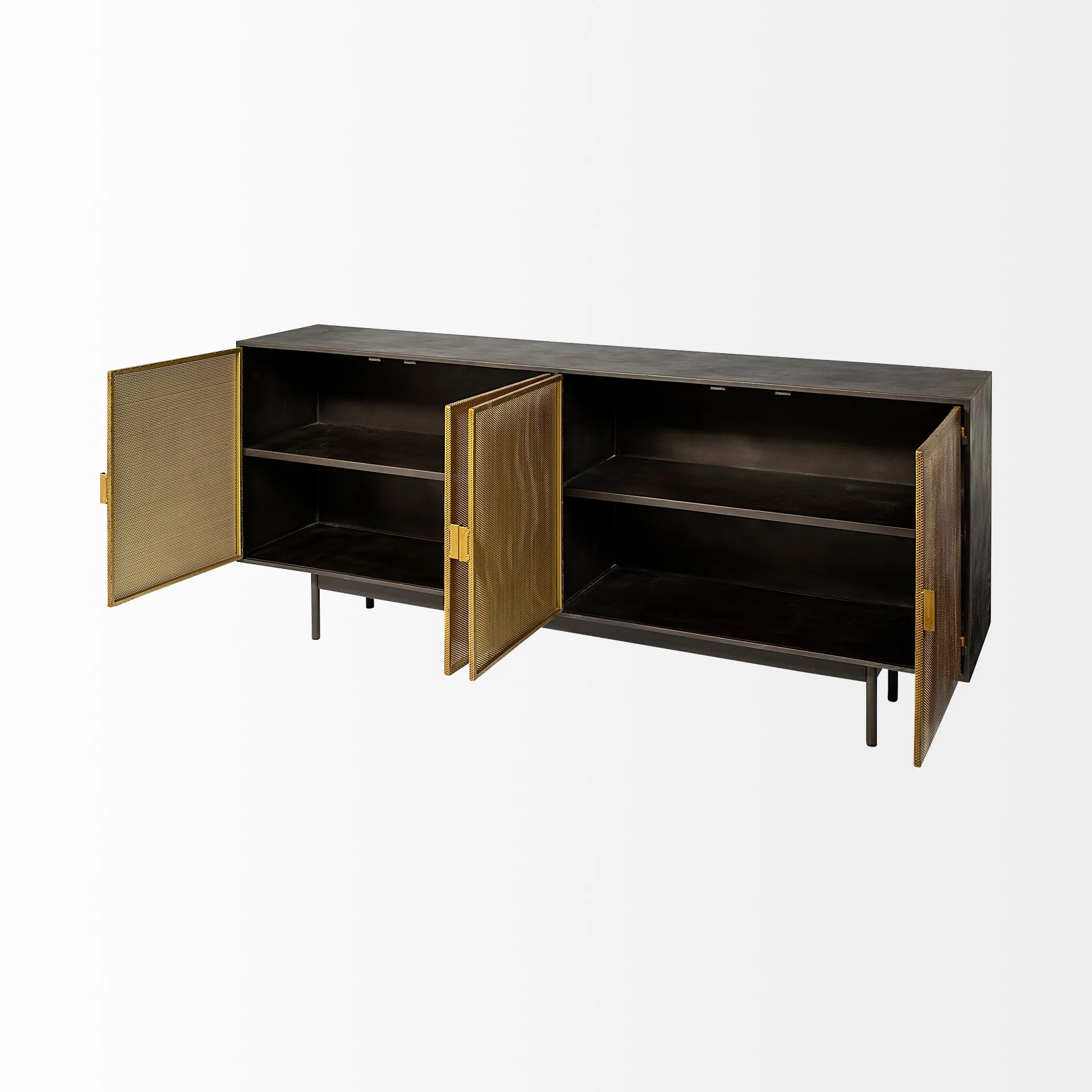 Baxter Brass and Matte Black Metal Sideboard