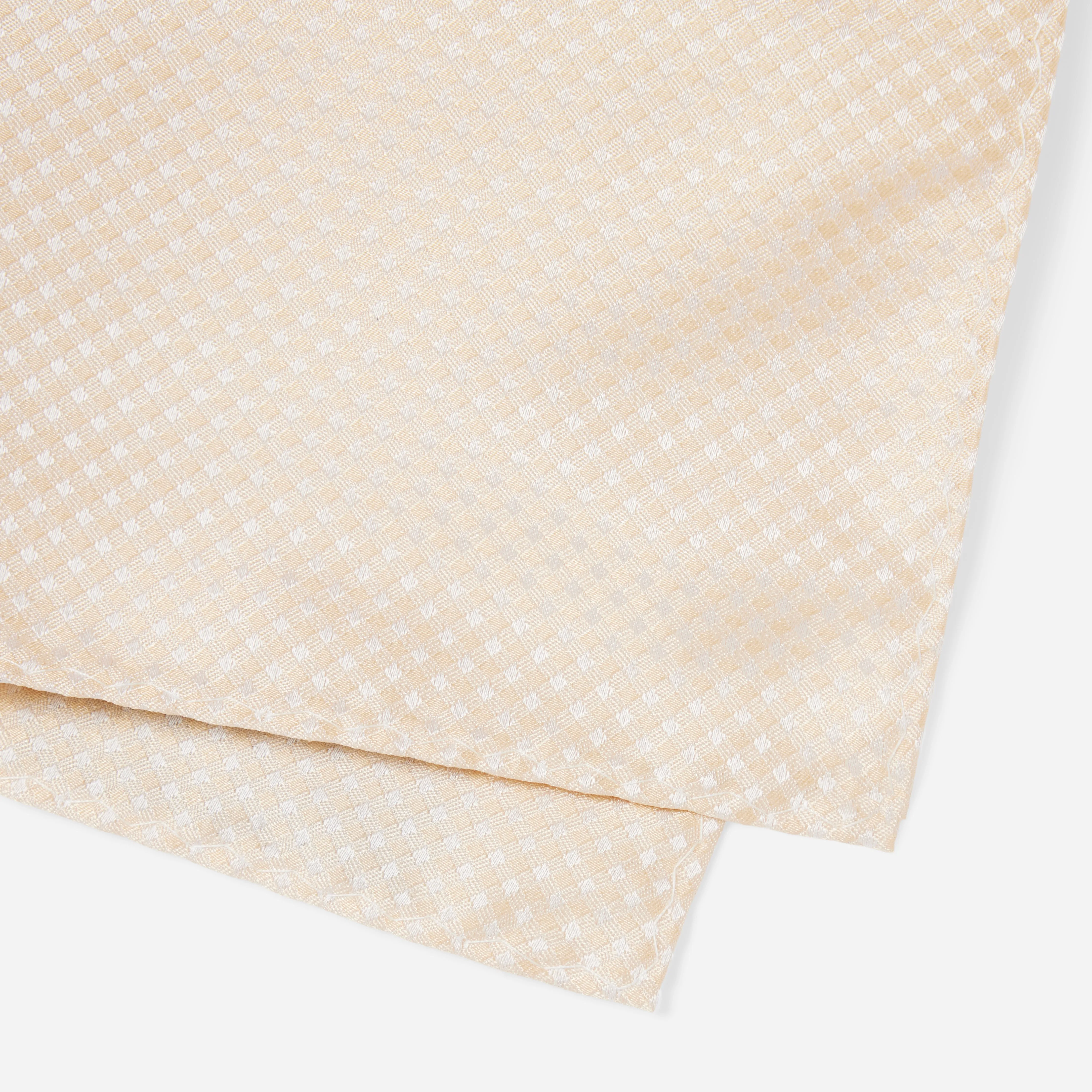 Be Married Checks Light Champagne Pocket Square