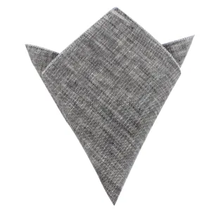 Black Linen Chambray Pocket Square
