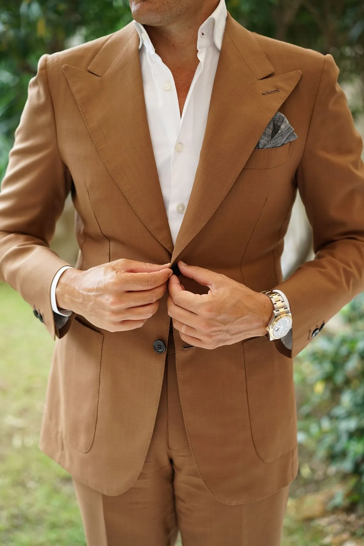 Black Linen Chambray Pocket Square