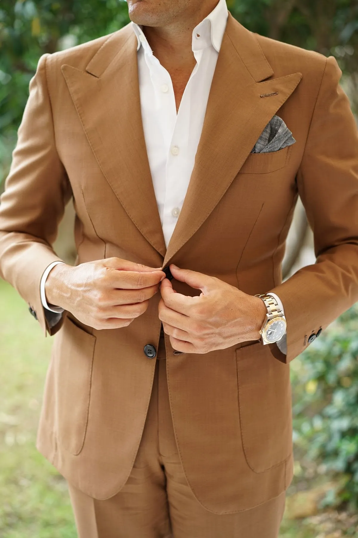 Black Linen Chambray Pocket Square