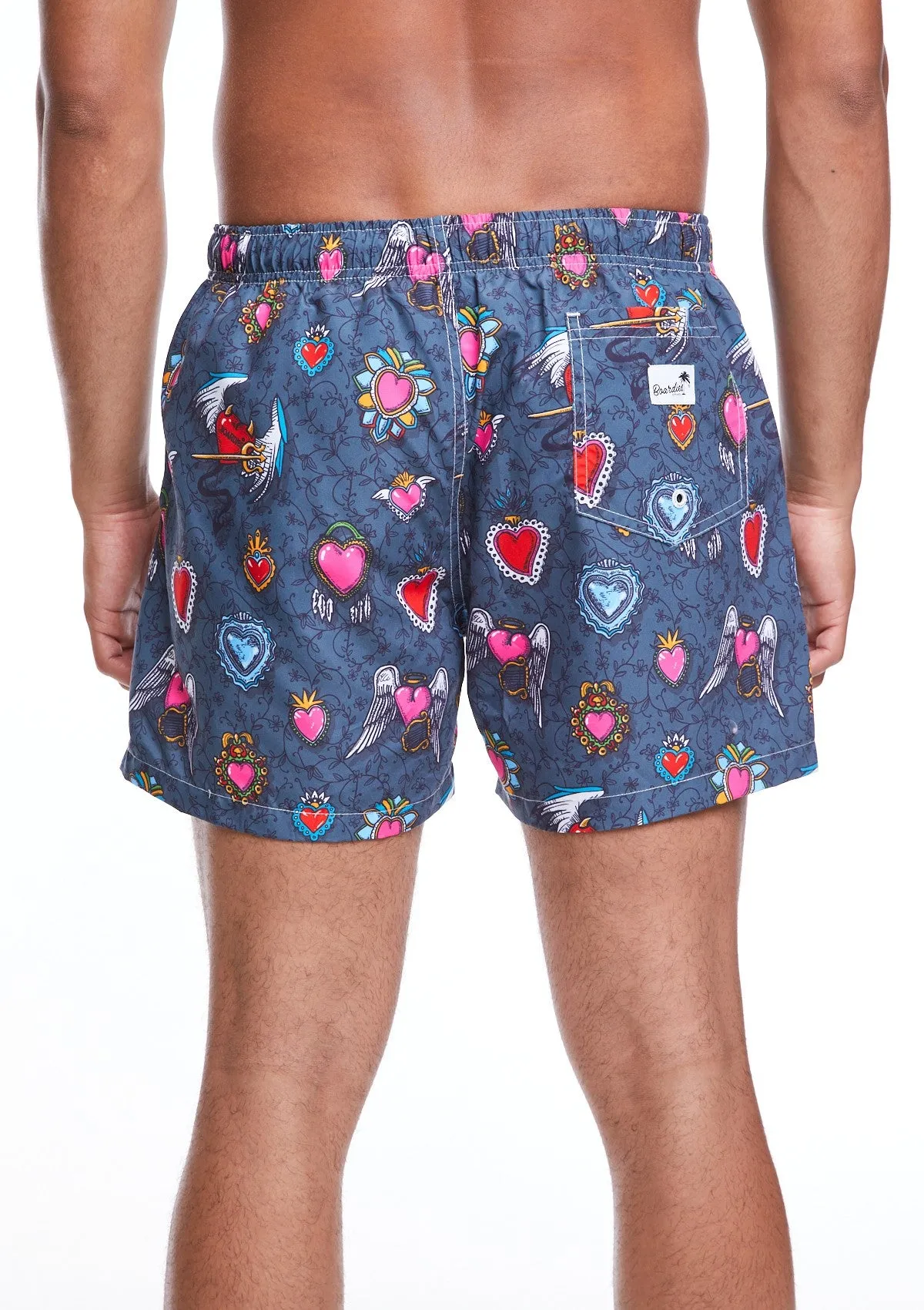 Boardies Sacred Hearts Shortie Length Swim Shorts