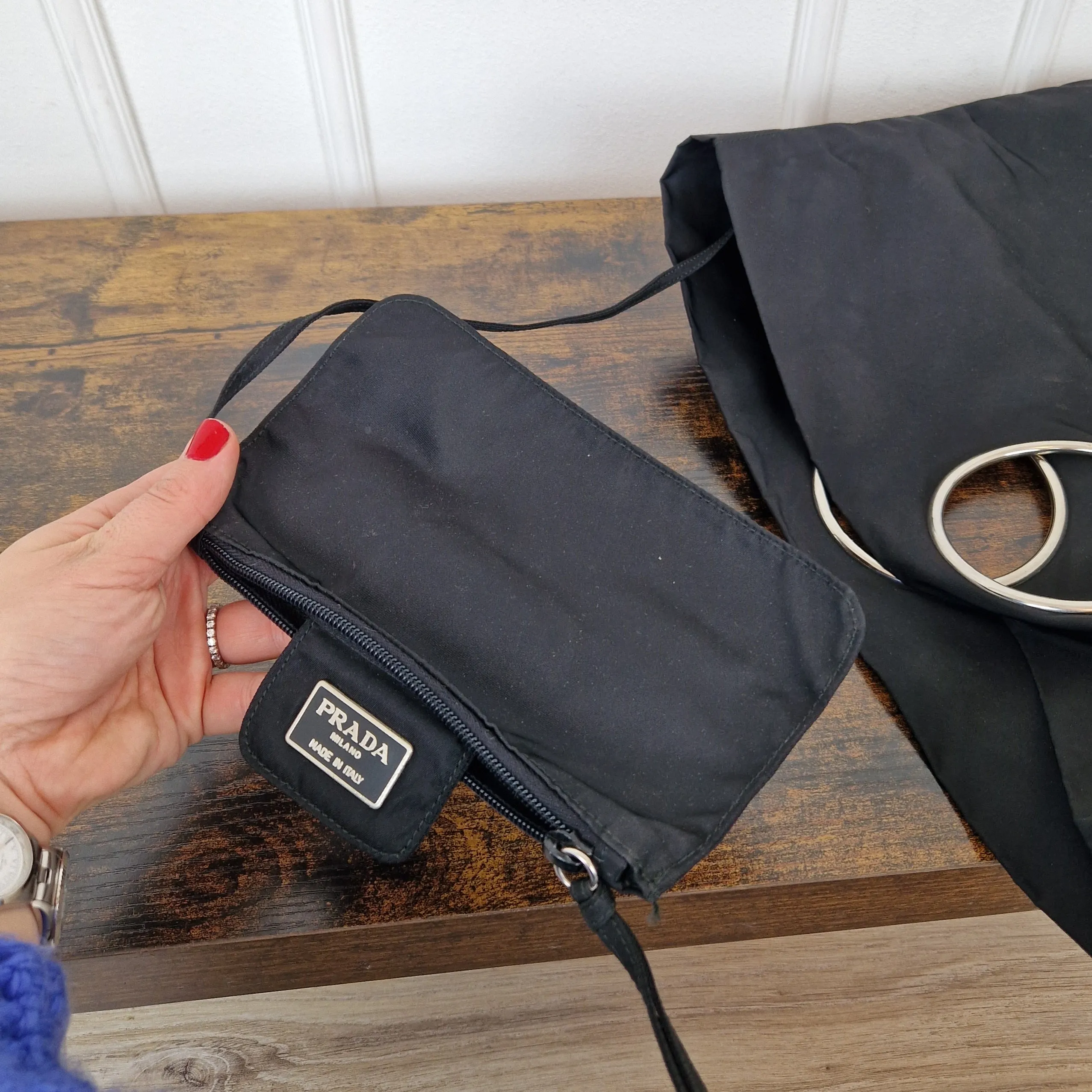 Borsa Prada nylon manici oblò
