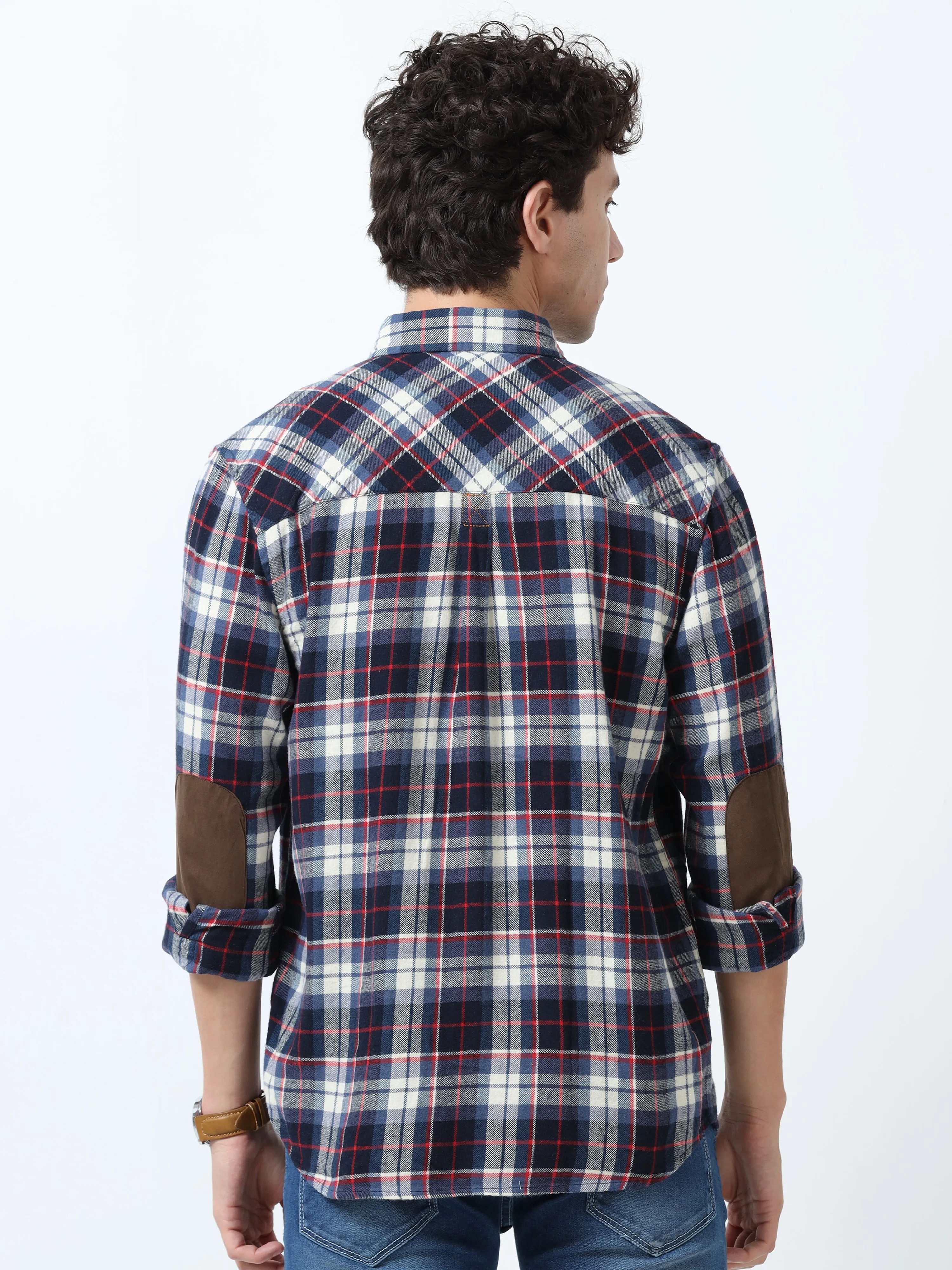 Clio - Brushed Checkered Shirt - Blue Checkered