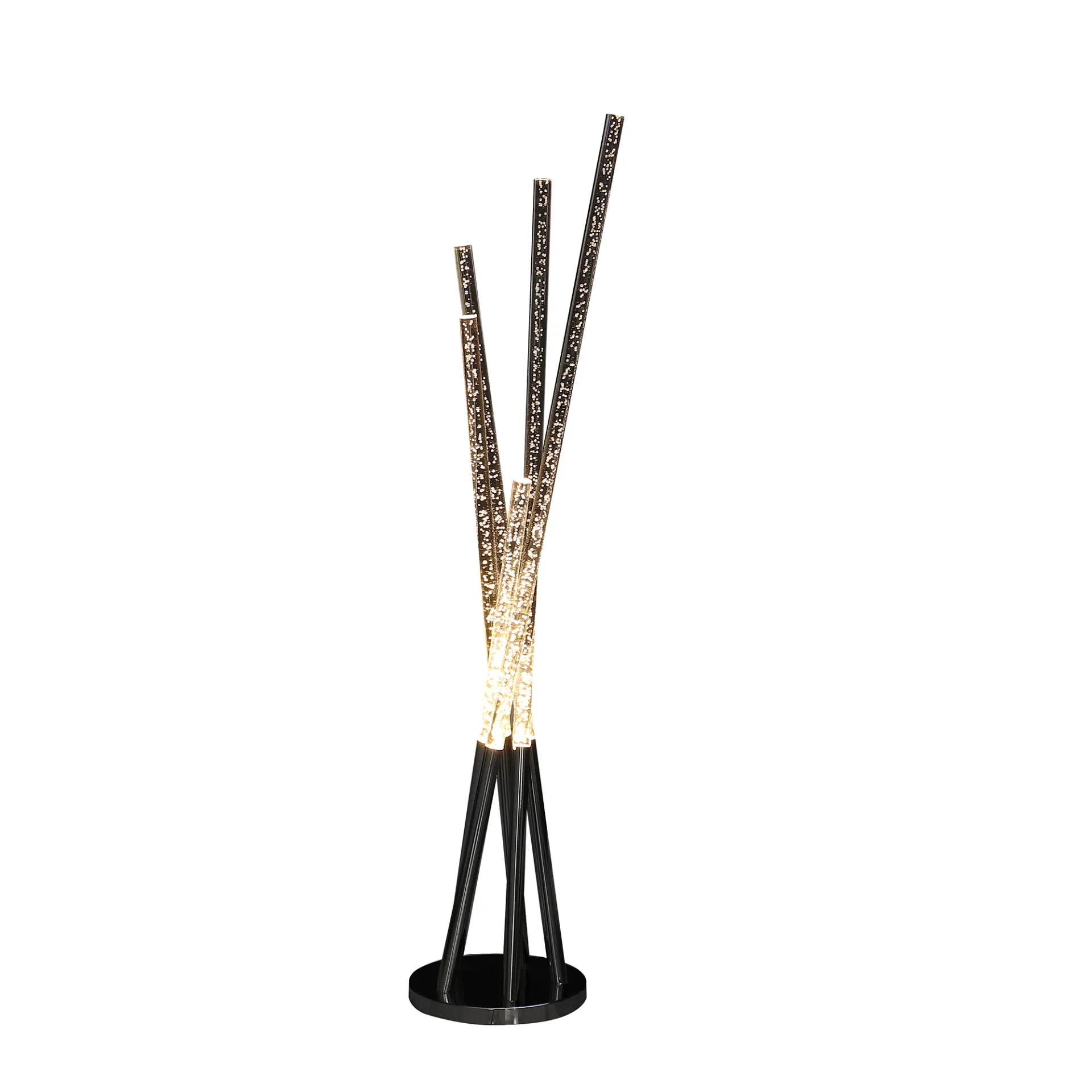 Contemporary Chrome Five Light LED Tubular Contemporary Floor Lamp