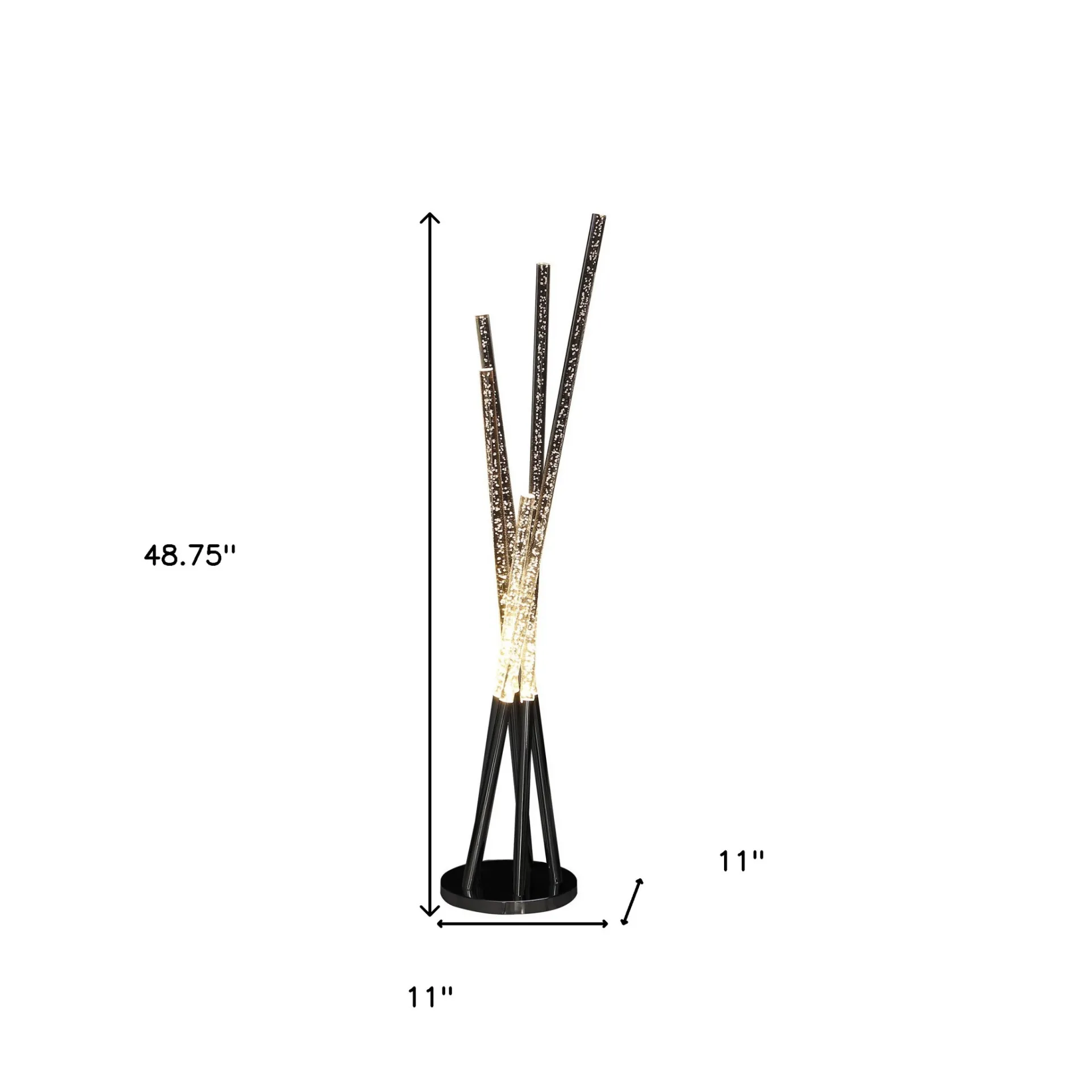 Contemporary Chrome Five Light LED Tubular Contemporary Floor Lamp
