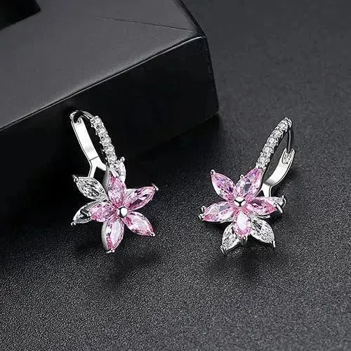 Crystal Flower Women's Earrings Korean Fashion