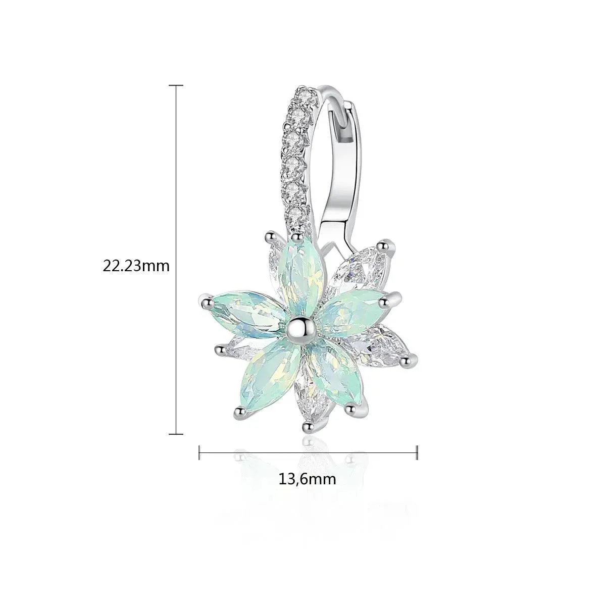 Crystal Flower Women's Earrings Korean Fashion