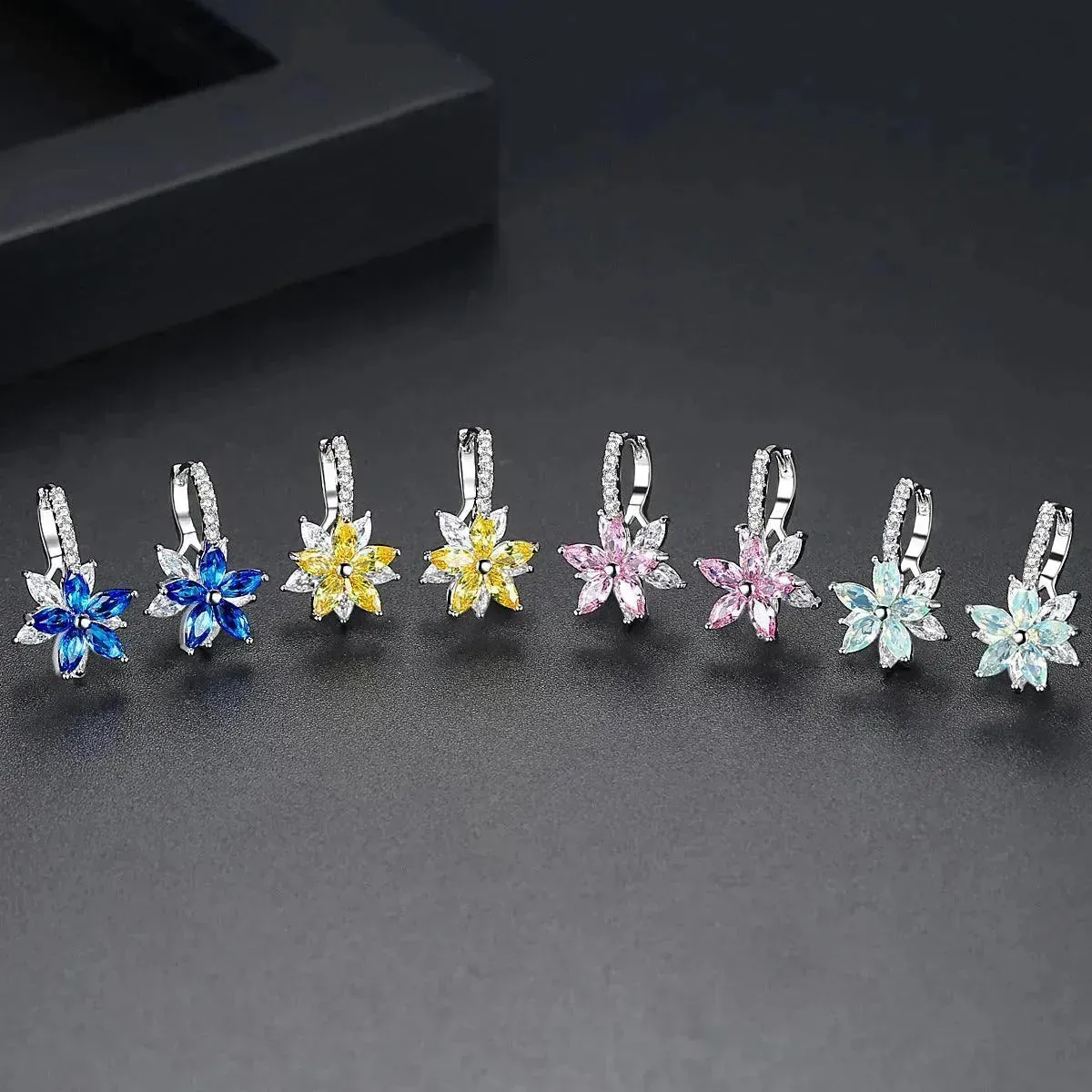 Crystal Flower Women's Earrings Korean Fashion