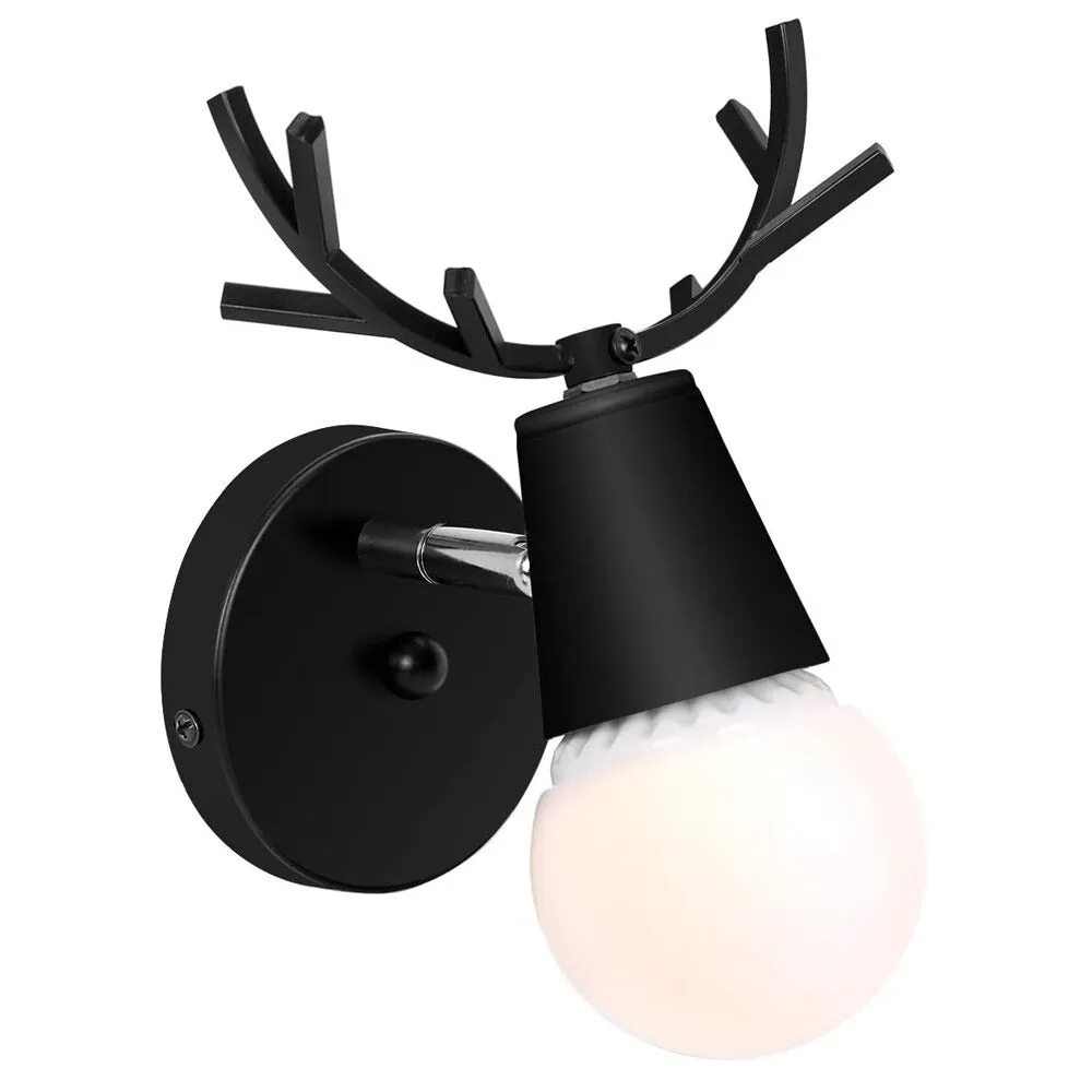 Deer antler wall bedside lamp