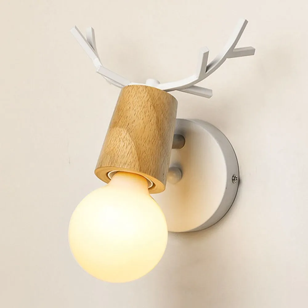 Deer antler wall bedside lamp