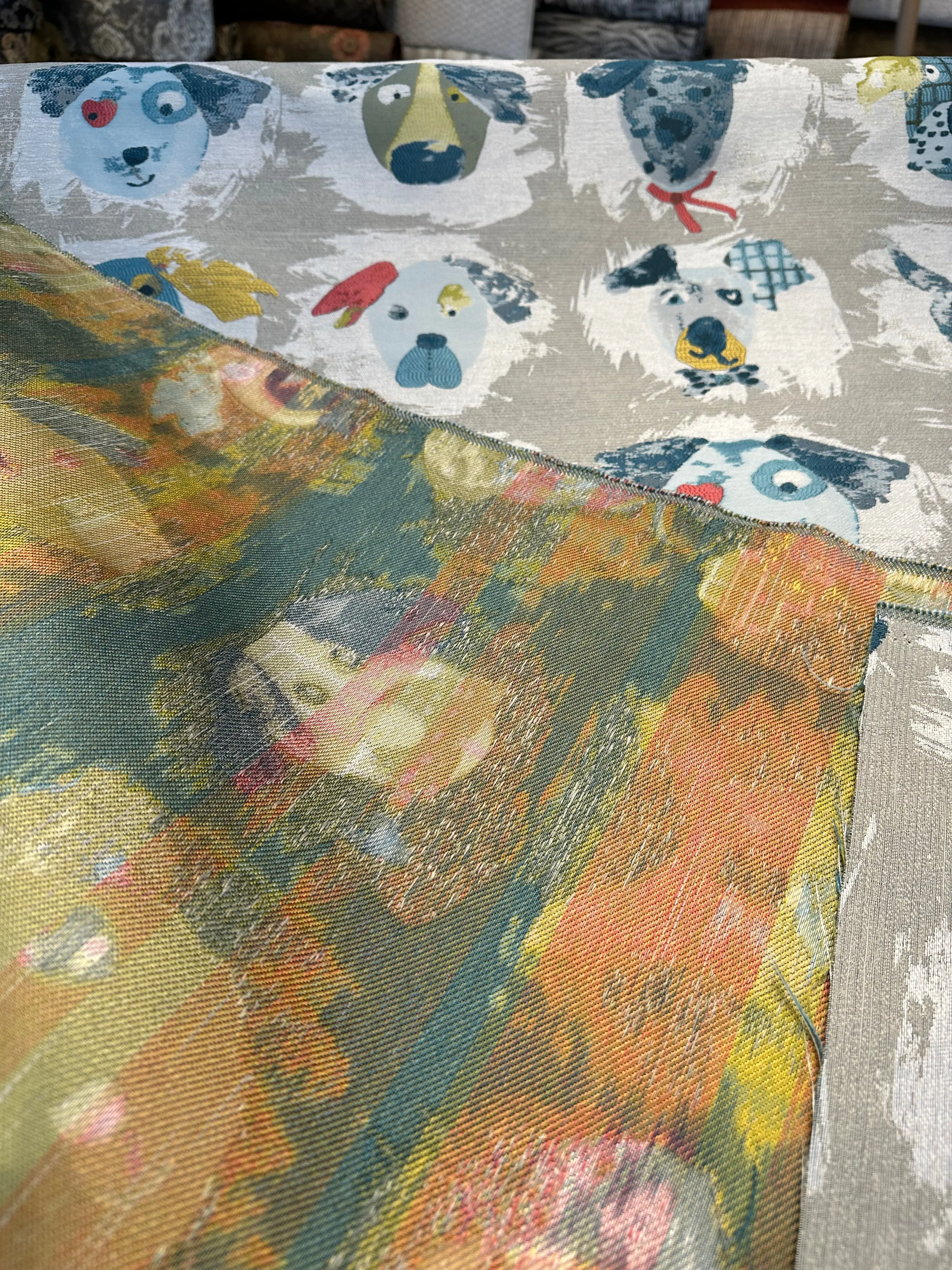 Dog Dogaholic Multi Jacquard Upholstery Drapery Fabric By The Yard