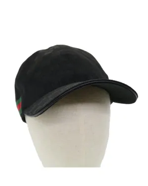 GG Canvas Cap with Gucci Web Sherry Line - Black Green Red