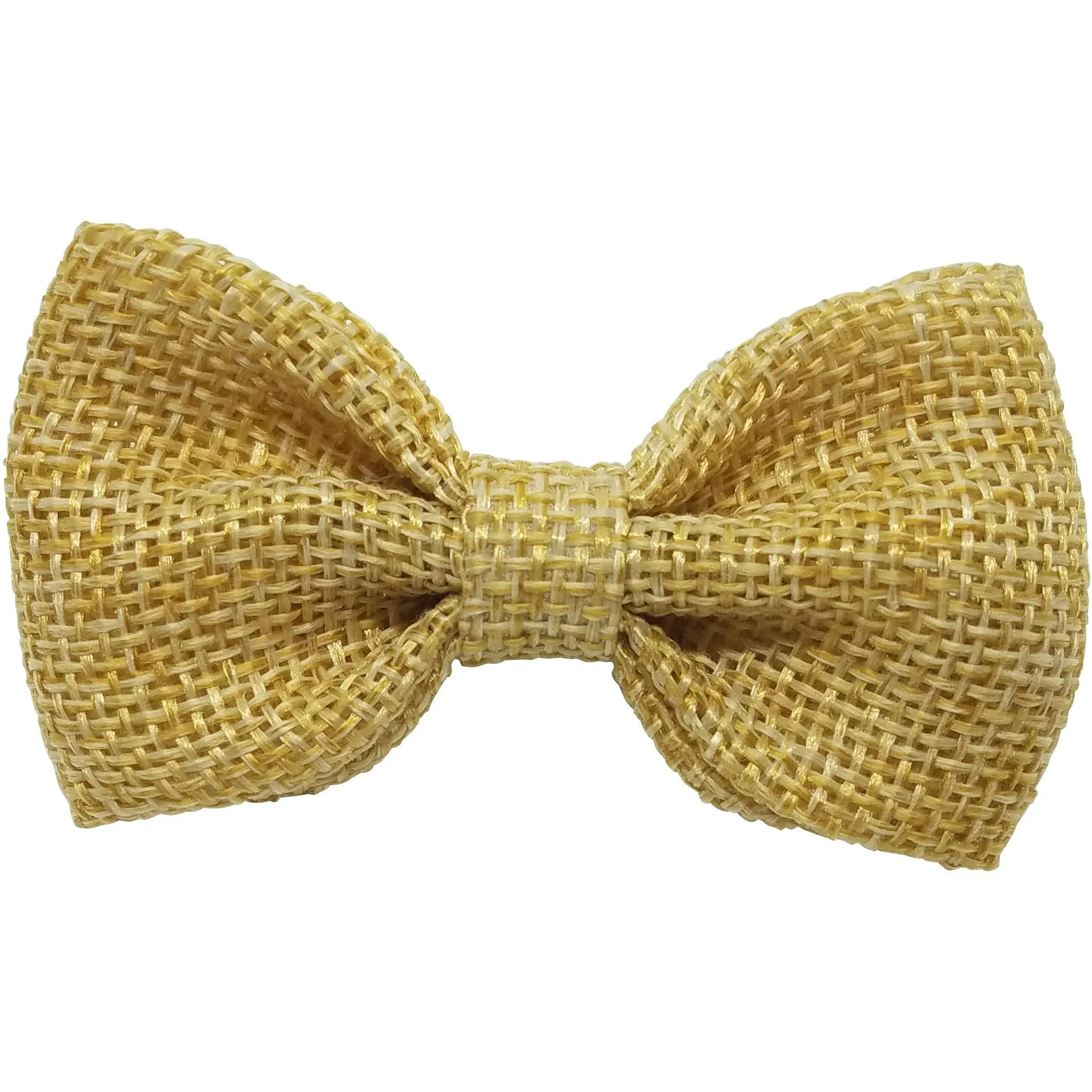 Grey 3" Burlap Hair Bow clips