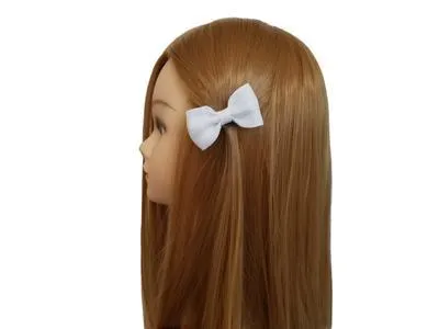 Grey 3" Burlap Hair Bow clips
