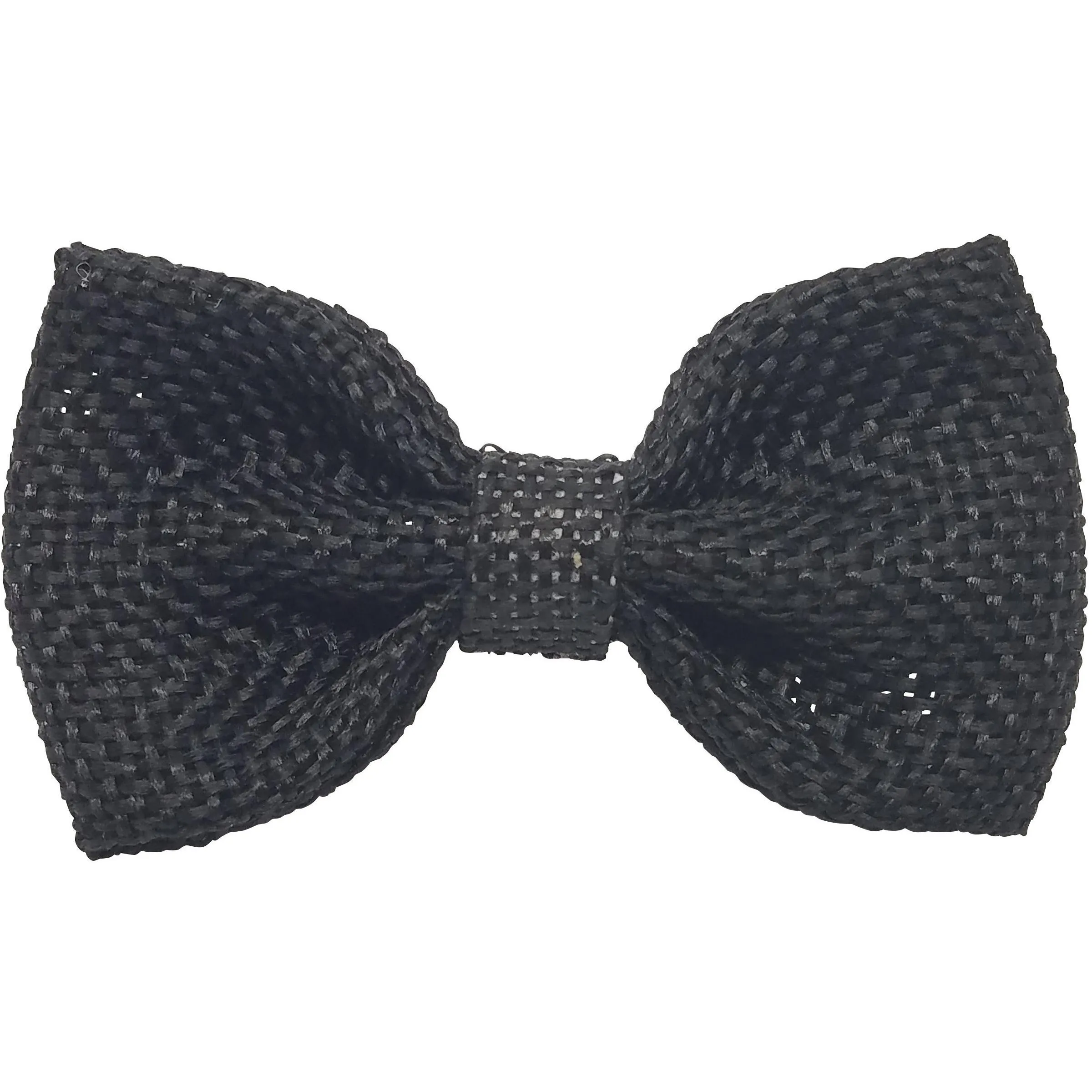 Grey 3" Burlap Hair Bow clips