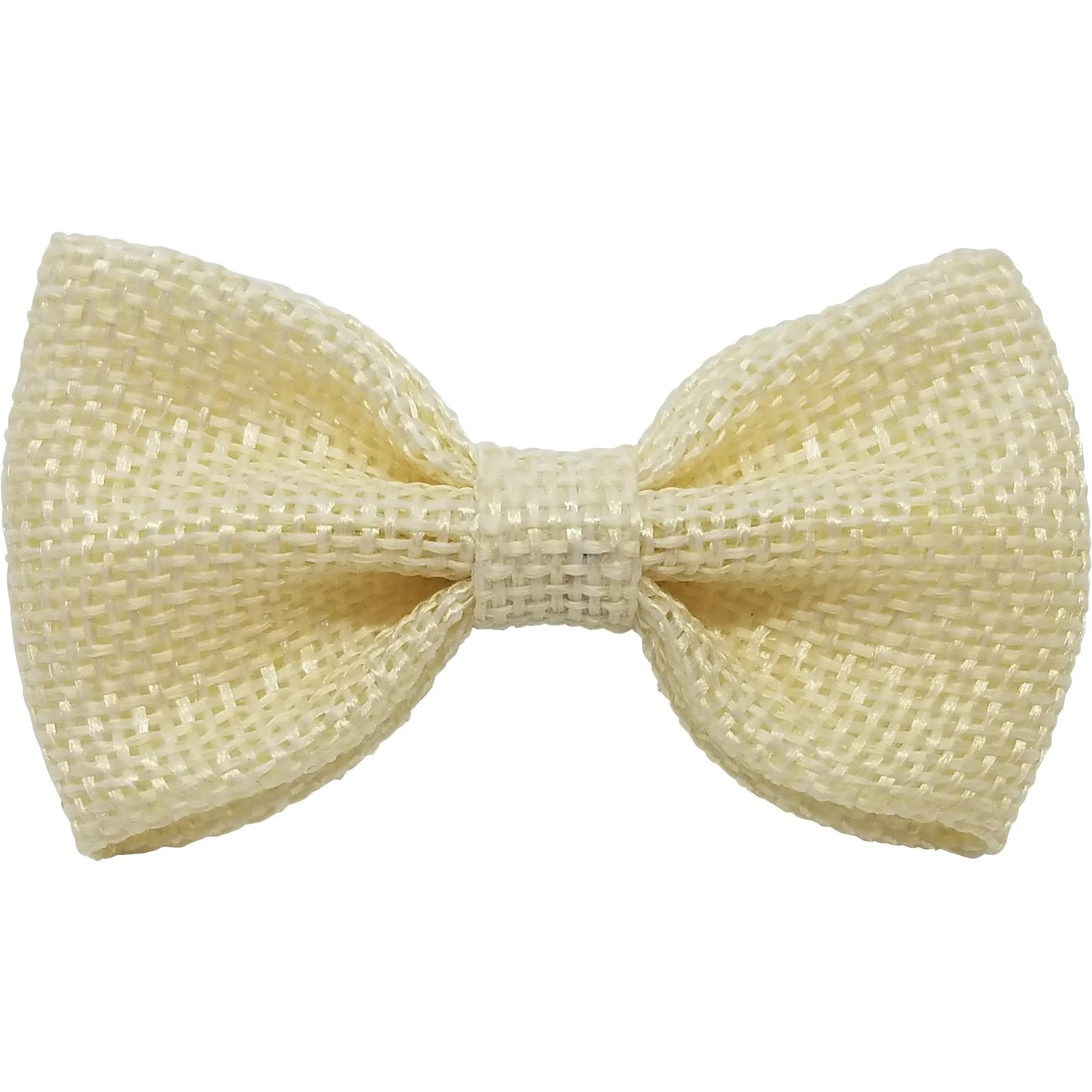 Grey 3" Burlap Hair Bow clips