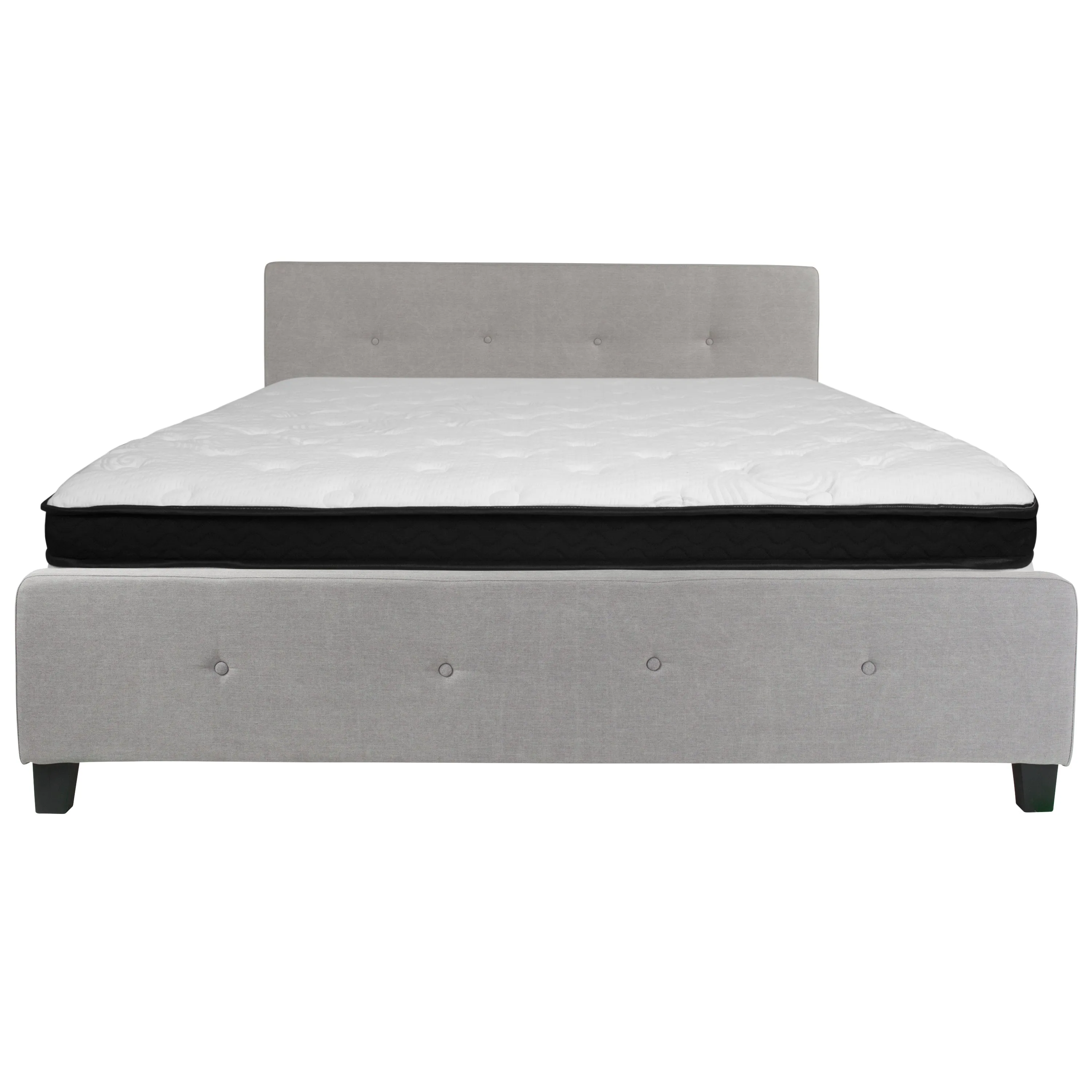 King Platform Bed Set-Gray HG-BMF-28-GG