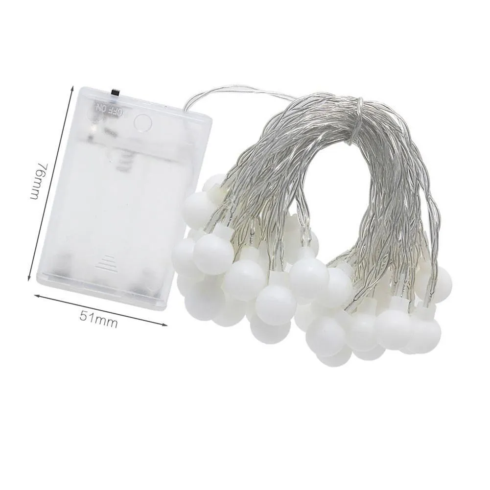 LED Battery Box Round Ball String Light Christmas Party Decorative Lamp