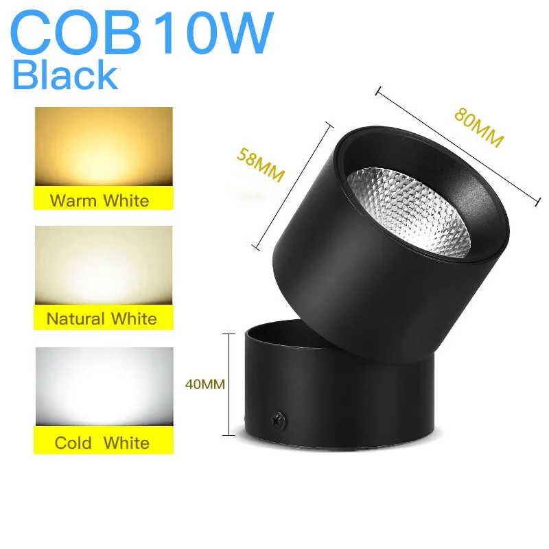 Led Spot Light 220V Spotlight Lamp COB Ceiling Spots Focus Led Downlights Foldable Fixture Down Lights Indoor Lighting For Home