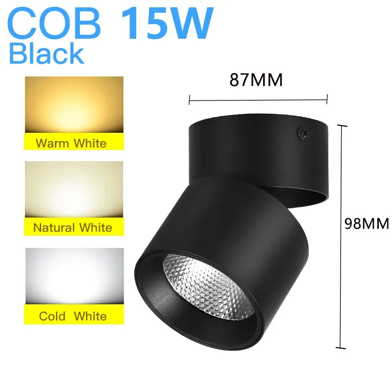 Led Spot Light 220V Spotlight Lamp COB Ceiling Spots Focus Led Downlights Foldable Fixture Down Lights Indoor Lighting For Home