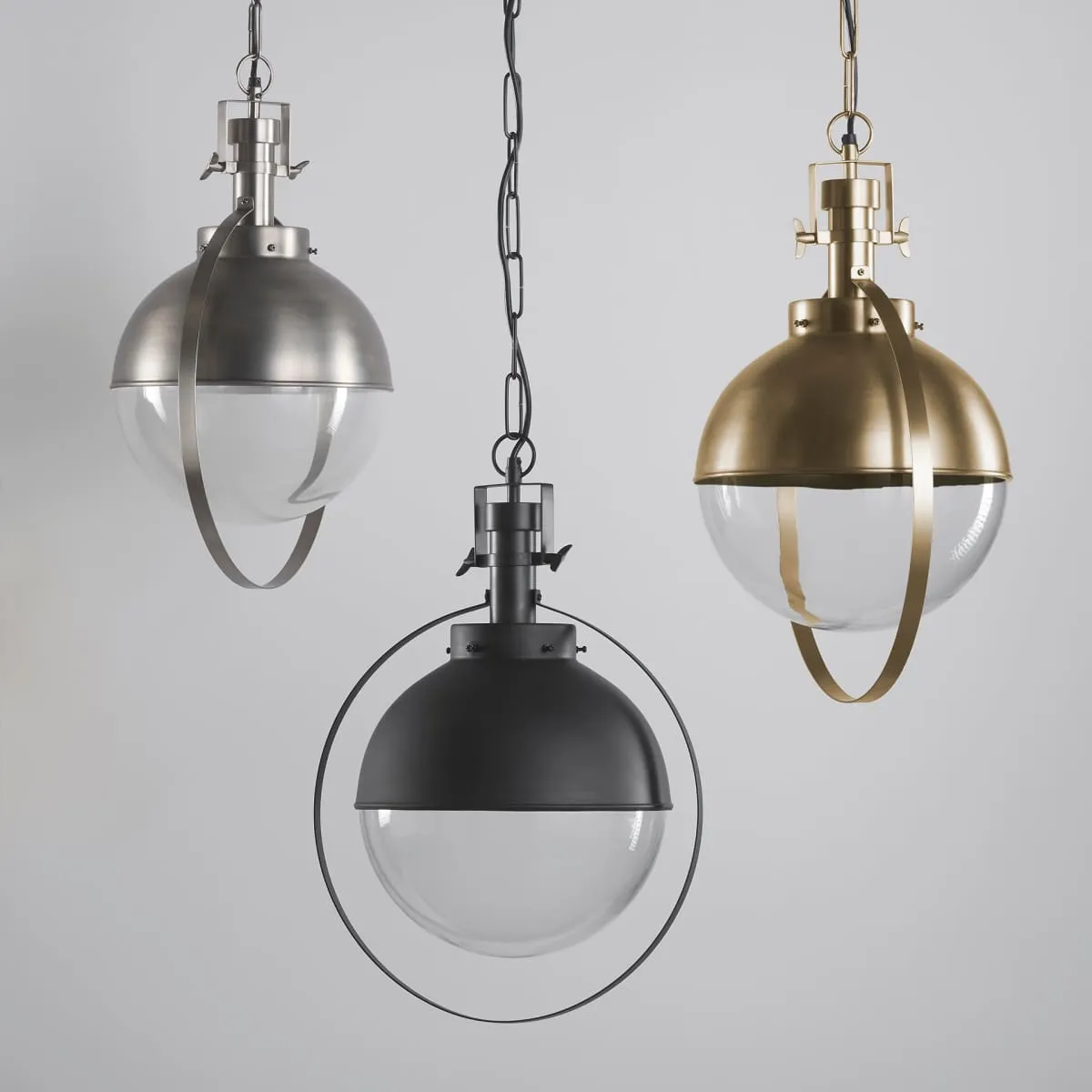 Leighton Pendant Light Gold Metal | Glass Globe